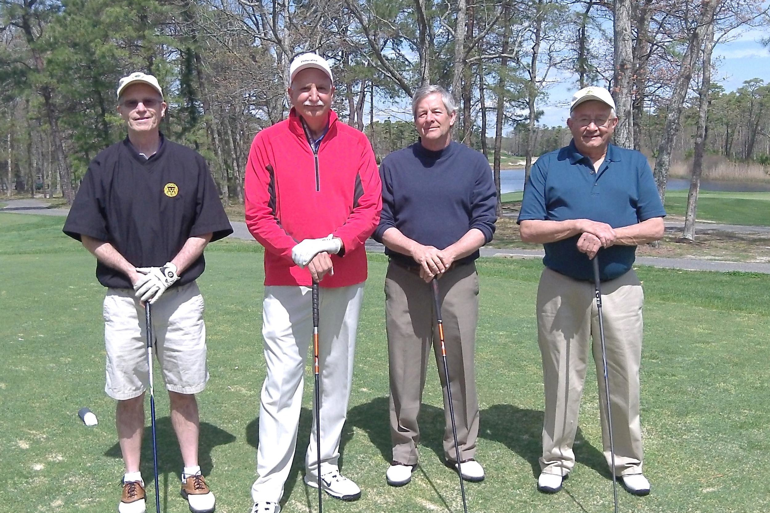  L to R: David Matthews, Anthony Bernardo Jr, Matthew Mankus, Edward Kivitz Jr., at the 2014 Theta Chi Golf Open, May 2, 2014 