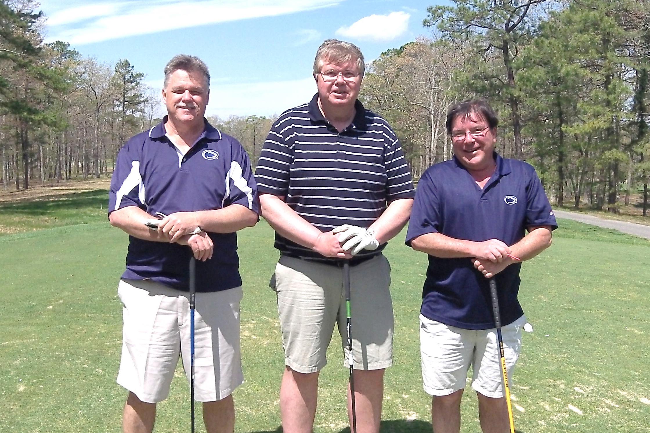  L to R: Daniel McTague Jr., Paul Cunningham and William McGill III at the 2014 Theta Chi Golf Open, May 2, 2014 