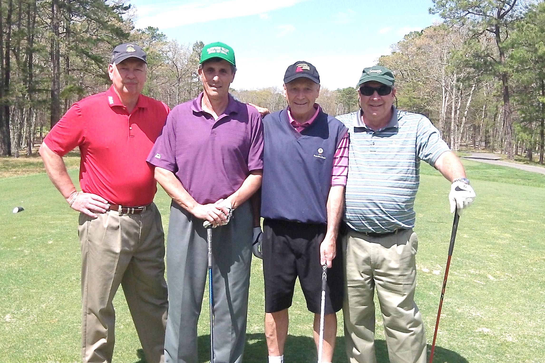  L to R: Gregory Schlegel, Michael Dalesio, Thomas Raymond and Randal Betz at the 2014 Theta Chi Golf Open, May 2, 2014 