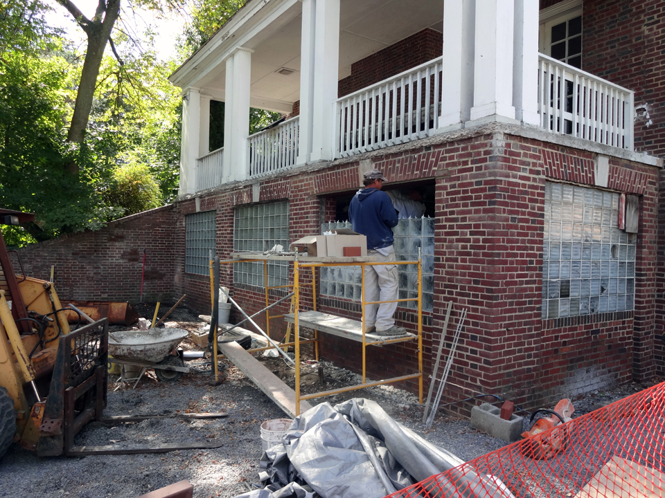  Sideporch Repair Project - Sept. 23, 2013
Glass block replacement 