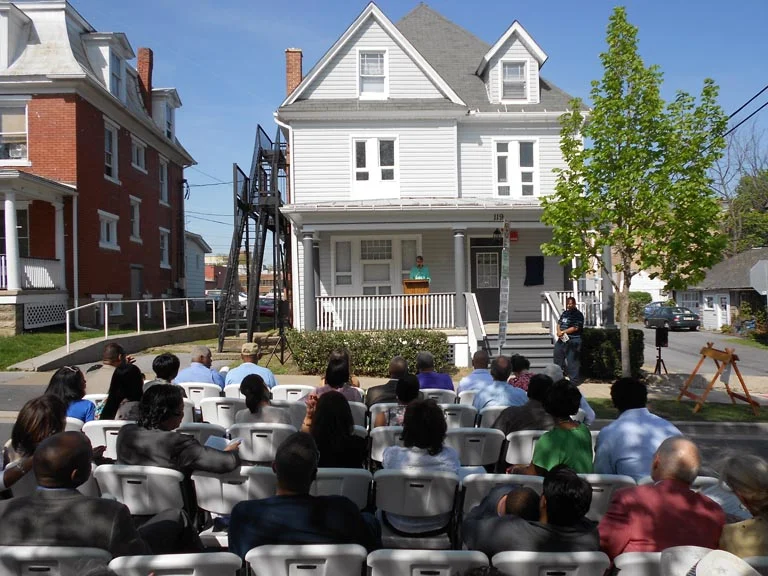 State College Mayor Elizabeth Goreham at Giffy House Historical Marker Dedication on April 20, 2012