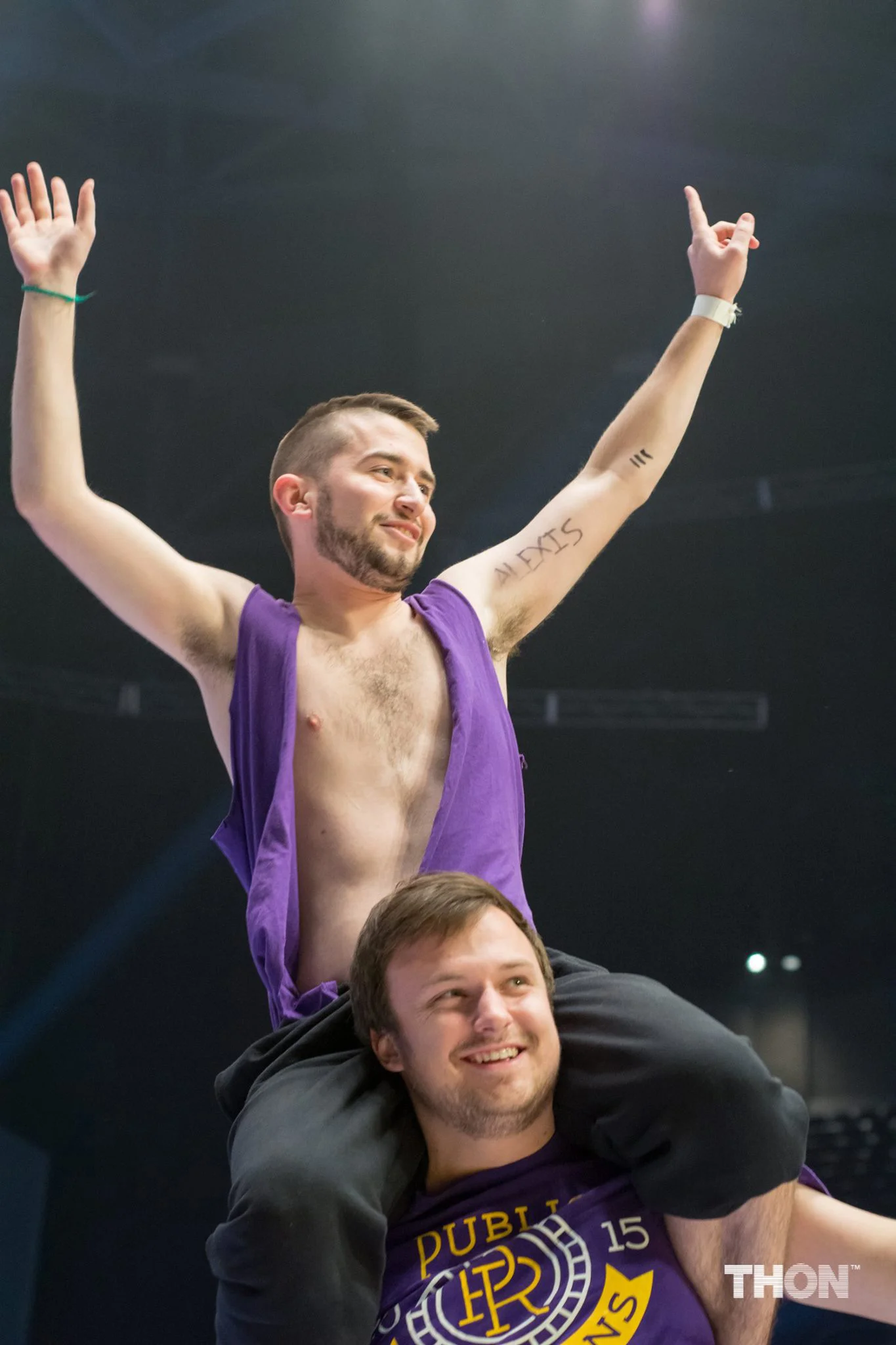 Sam Kulp and Sam Shively at after preforming Homecoming Talent skit at THON 2015