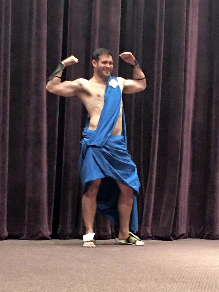  Sean Curry during the Toga Competitionl for the 2015 Greek Week 