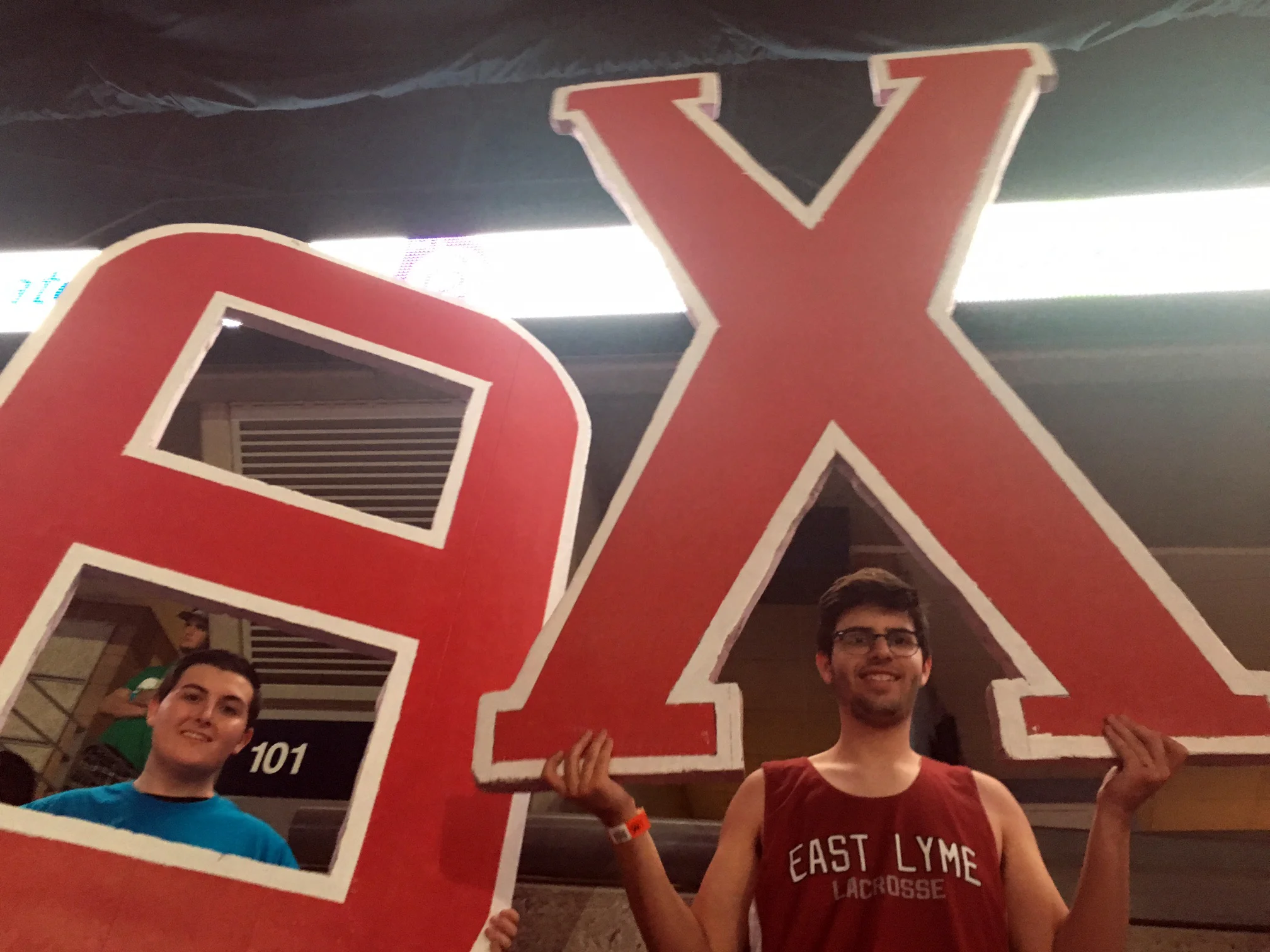  THON 2016 - New members Mike Curran and Paul D’Alessio holding the OX letters 