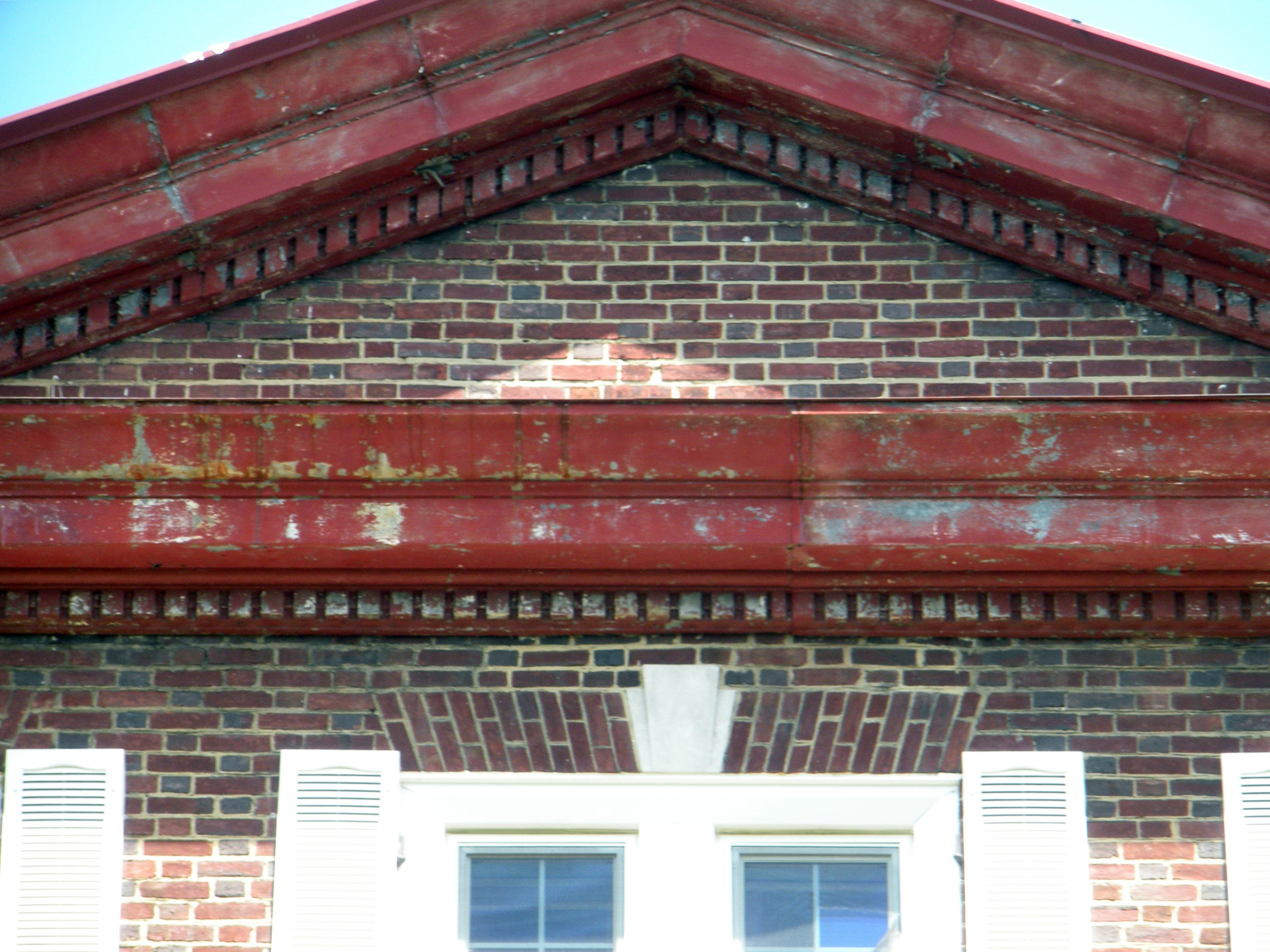  The remaining exterior trim has been repaired and painted, including the cornice work at the top of the house.  