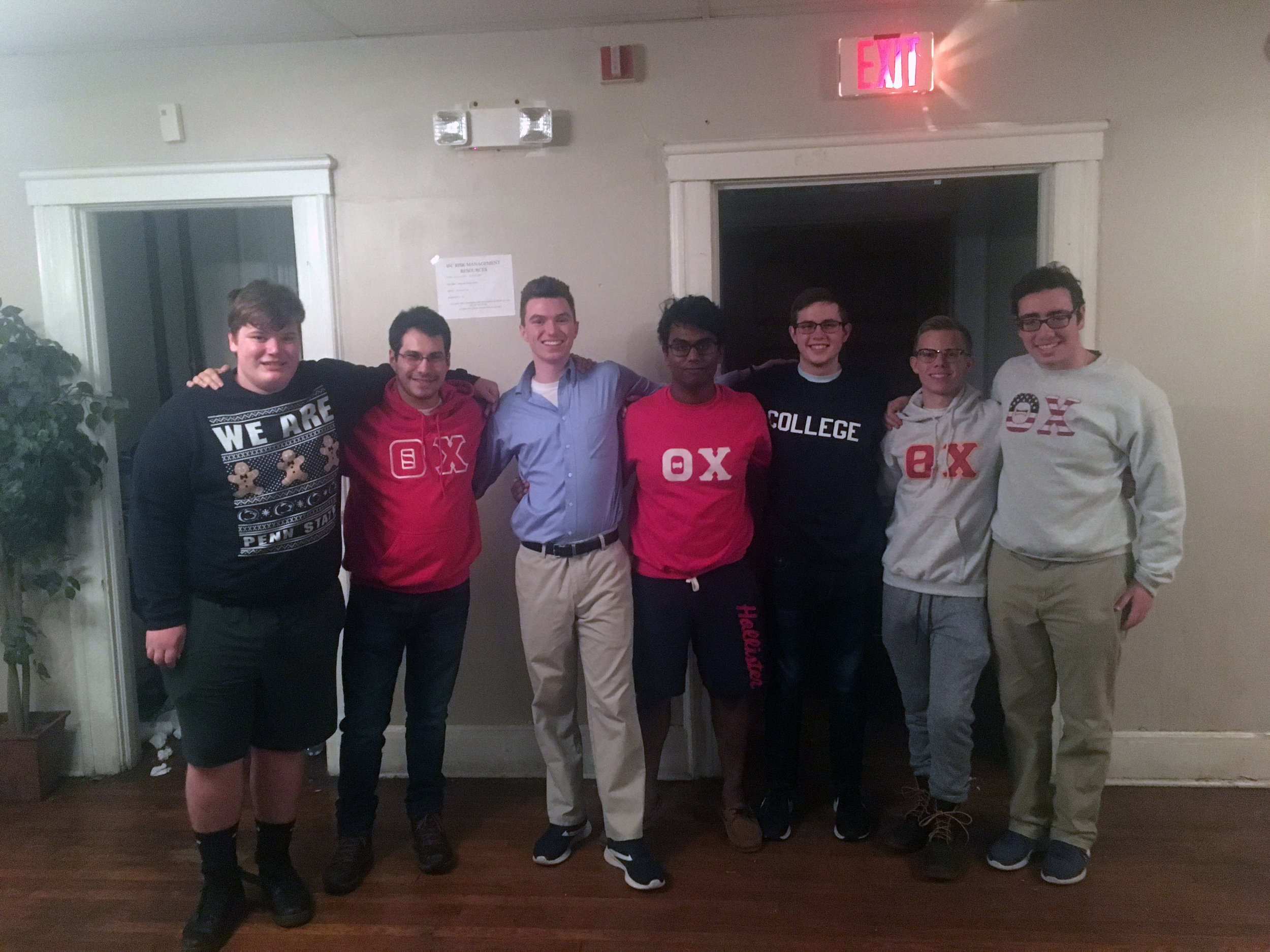  Newly Initiated brothers with their Marshal, (from left to right): Nick, Jeremy, Trey, Kawsar (Marshal), John, Jake, and Rob - Nov. 2018 
