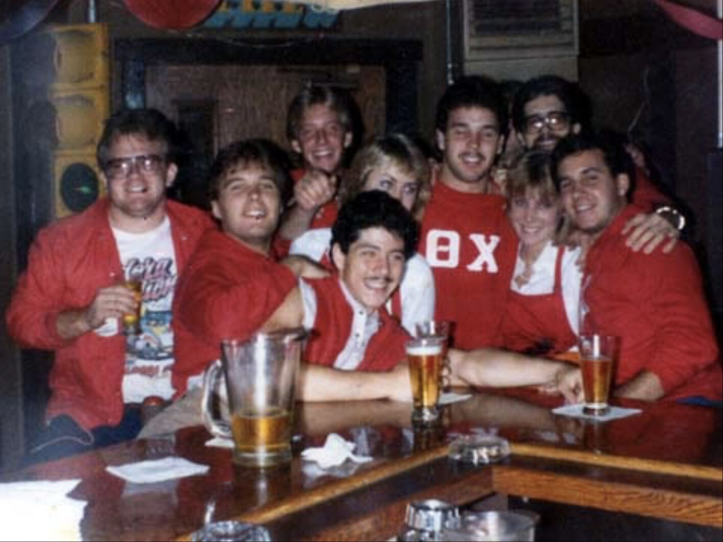  L to R: Bob Miller, John Stagliano, Stepehn Dodge, Joe Zazo, Bill Ross, Paul Formichella, Rick Grande - Fall 1984 Pledge Trip to Ohio State 