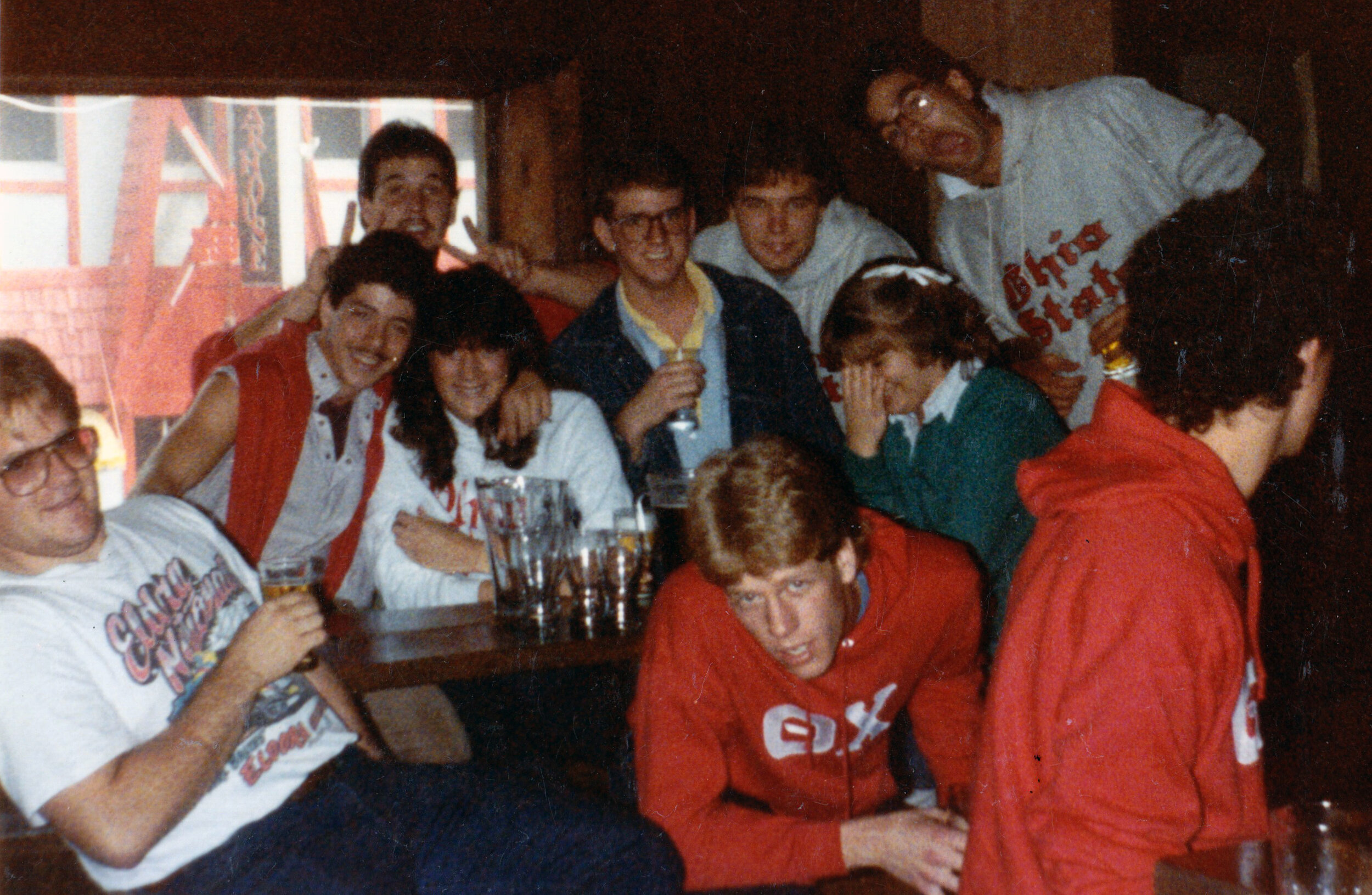  Clockwise from bottom left: Bob Miller, Joe Zazo, Bill Ross, David Carlson,  John Stagliano, TK, Joe Zazo, and Dave FerroFall 1984 Pledge Trip to Ohio State 