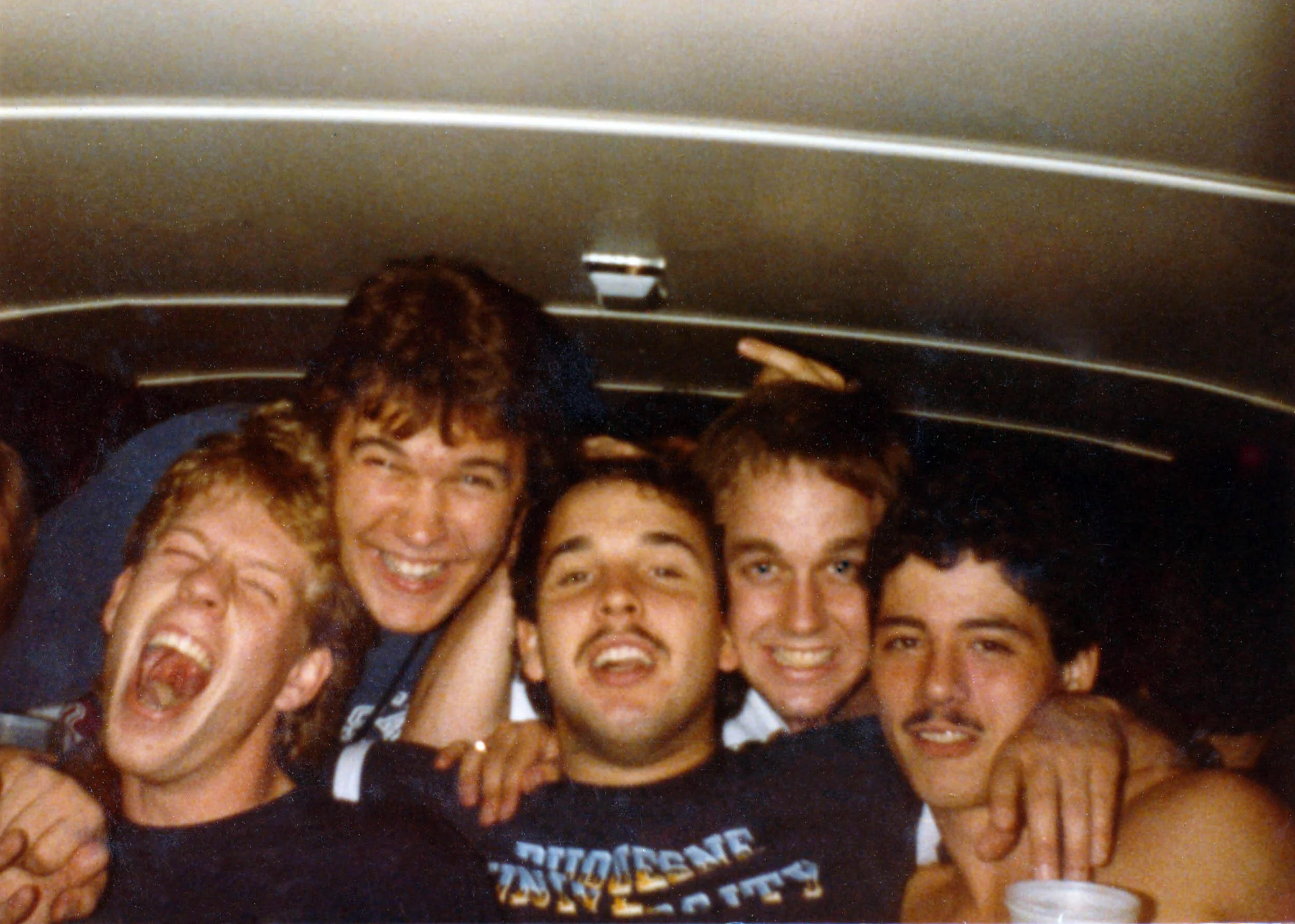 Fall 1984 Pledge Trip to Ohio State - Dave Ferro, John Stagliano, Bill Ross, David Whalen and Joe Zazo