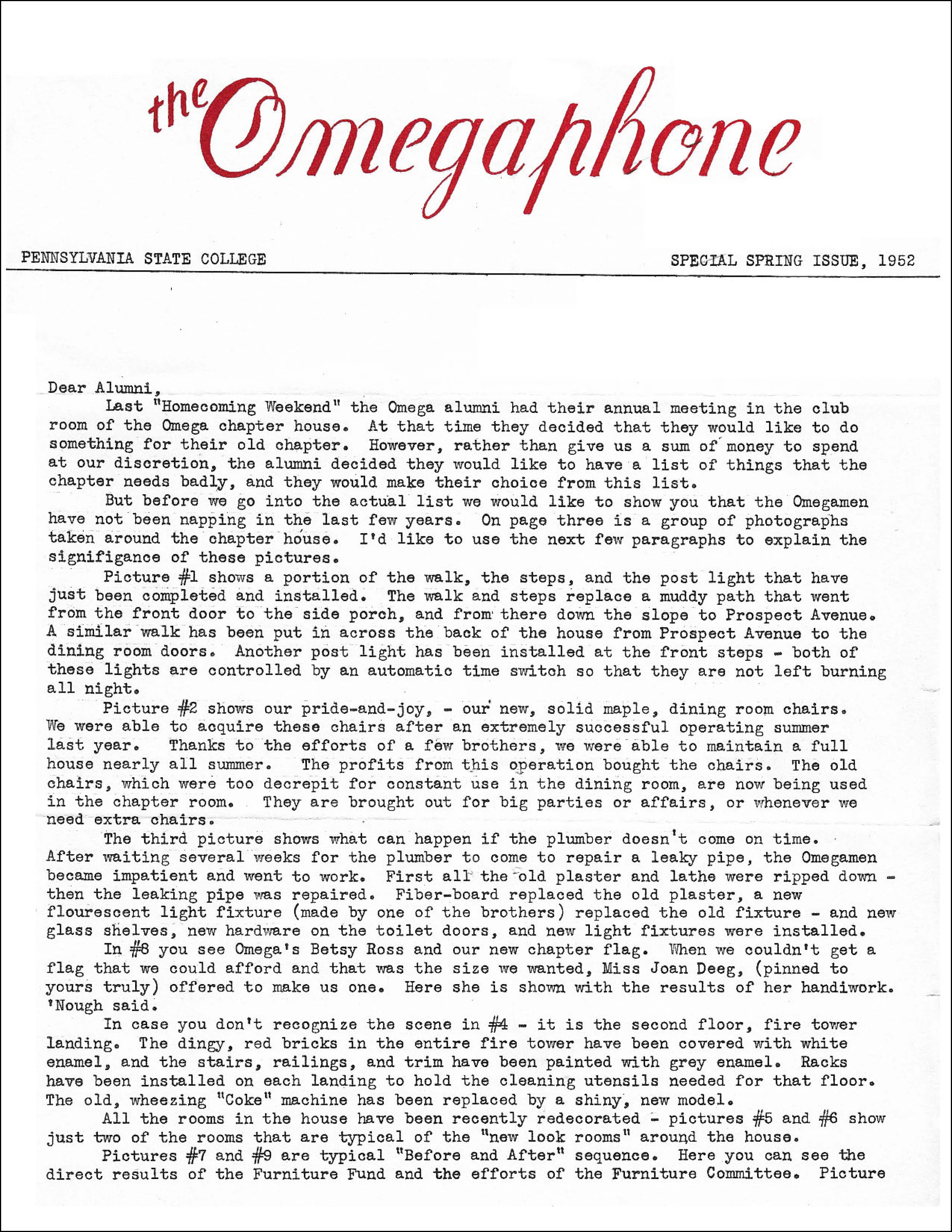 Spring 1952 Special Omegaphone