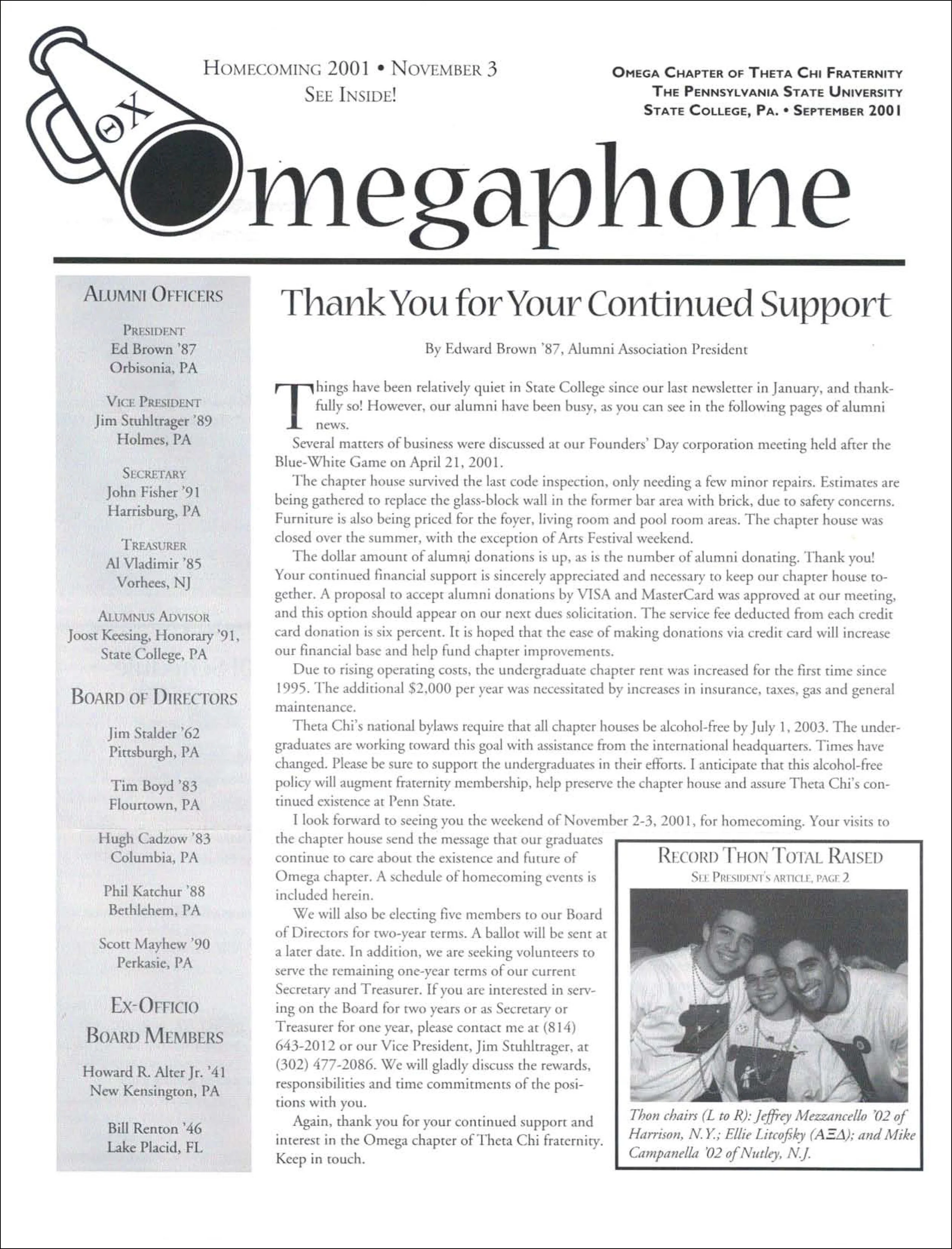 November 2001 Omegaphone