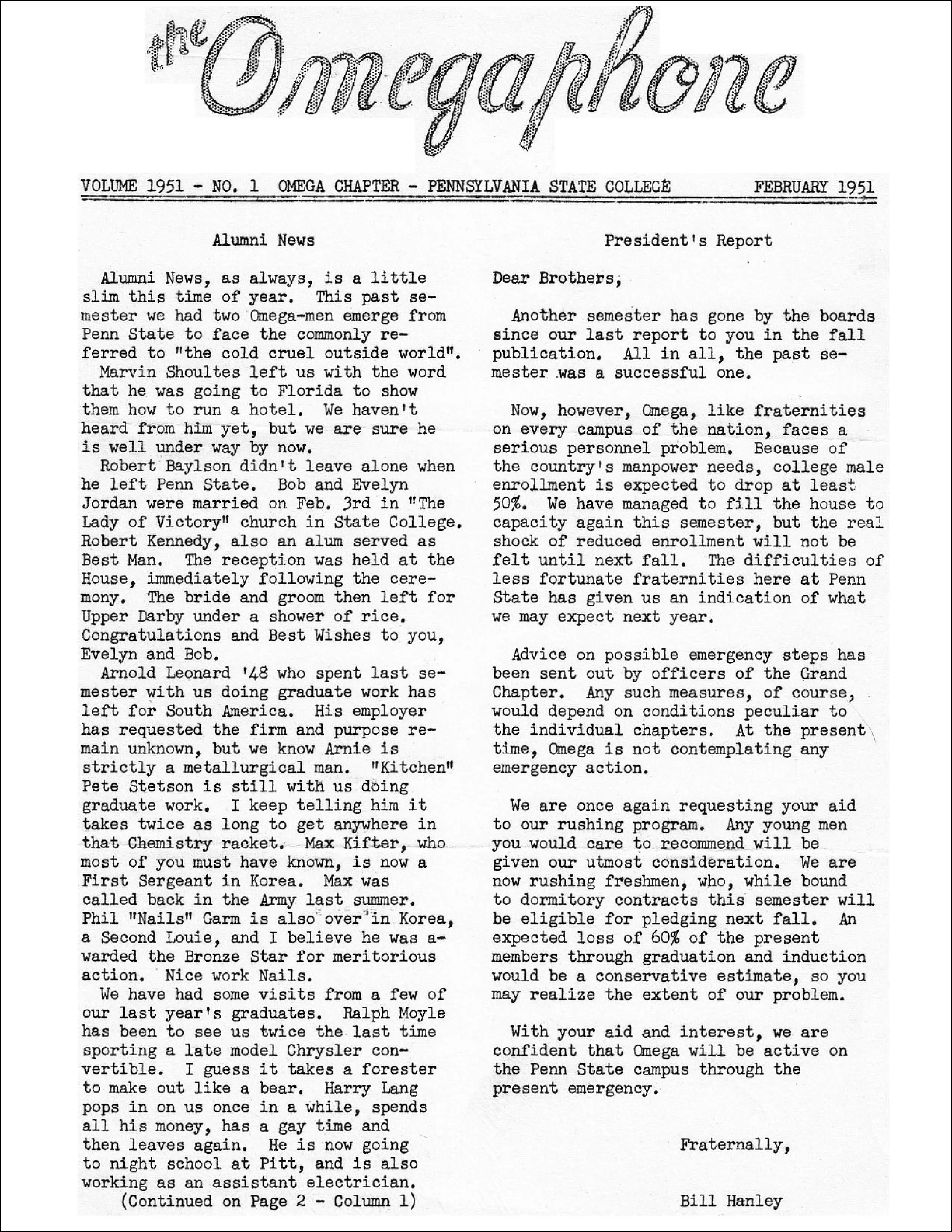 February 1951 Omegaphone