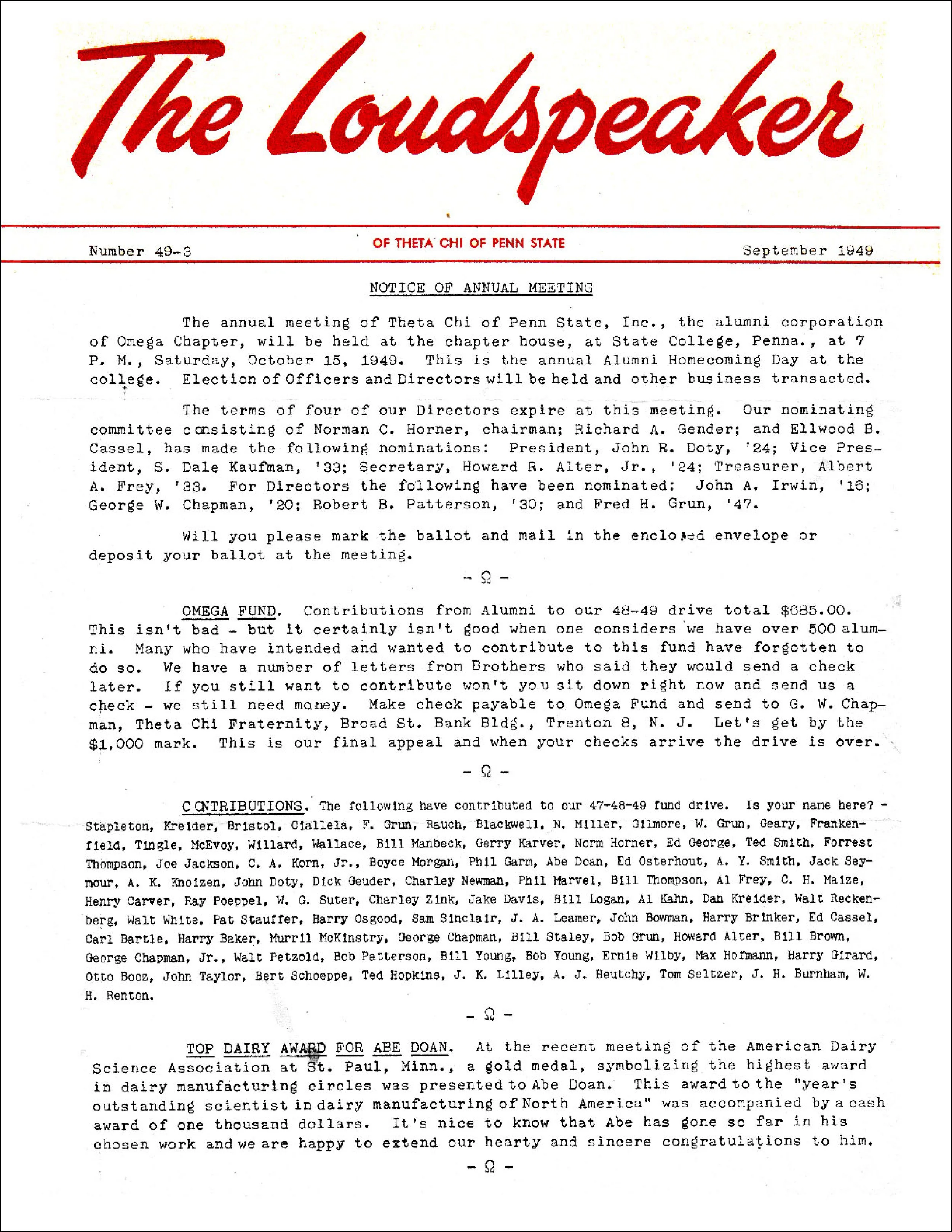 September 1949 Loudspeaker