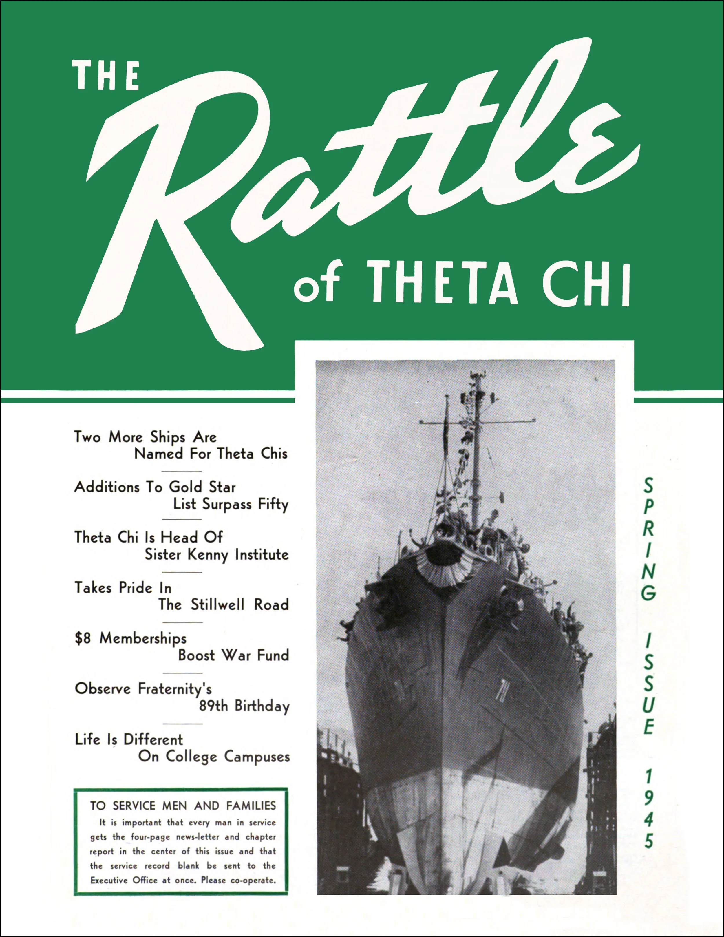 Omega Brother Updates - The Rattle, Spring 1945