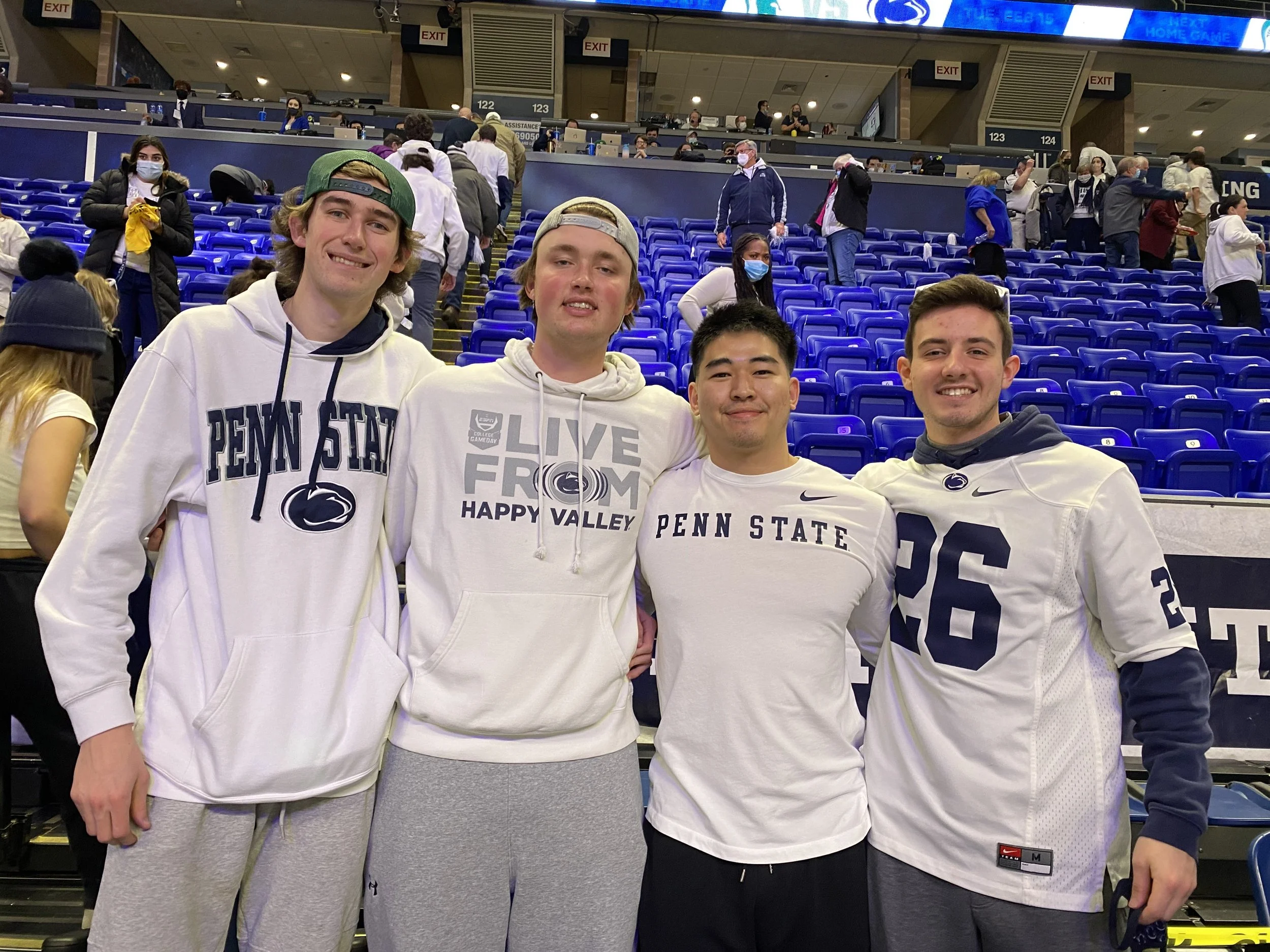  Sping 2022 - (L-R) Sean Mayer, William James, Soosung Whang, Joshua Behler at Bryce Jordan Cetner vs. Michigan 