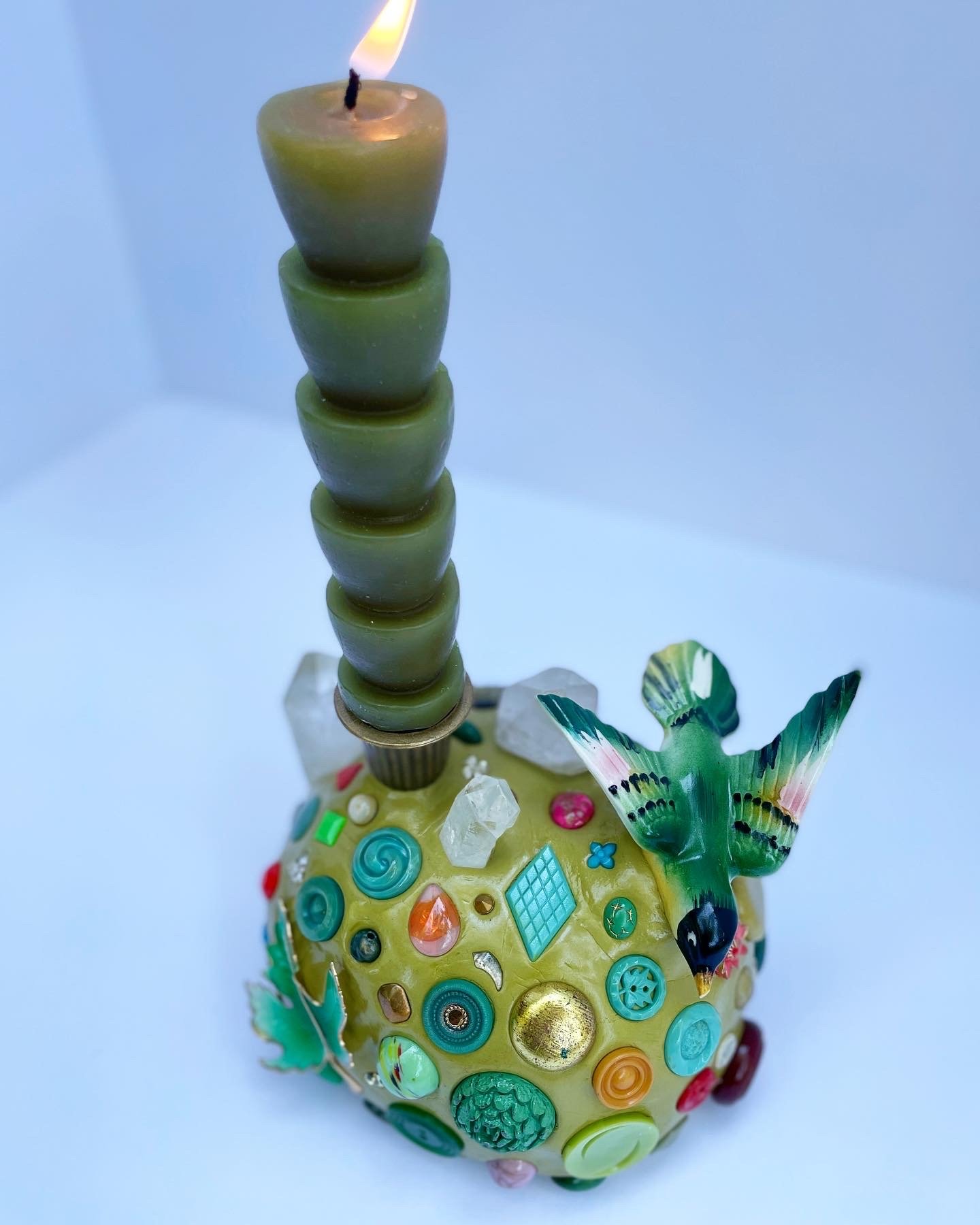 Curious Candelabra: Green Bird