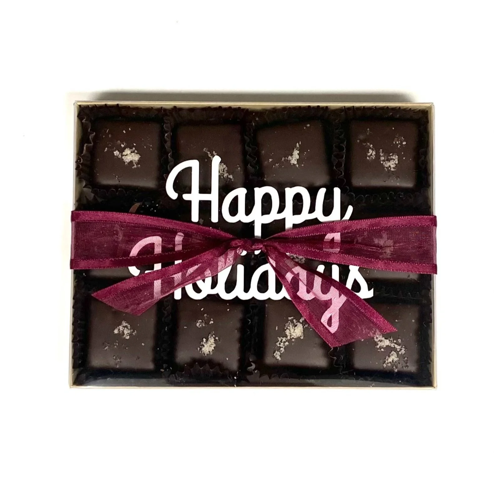 Happy Holidays Salted Soft Caramels