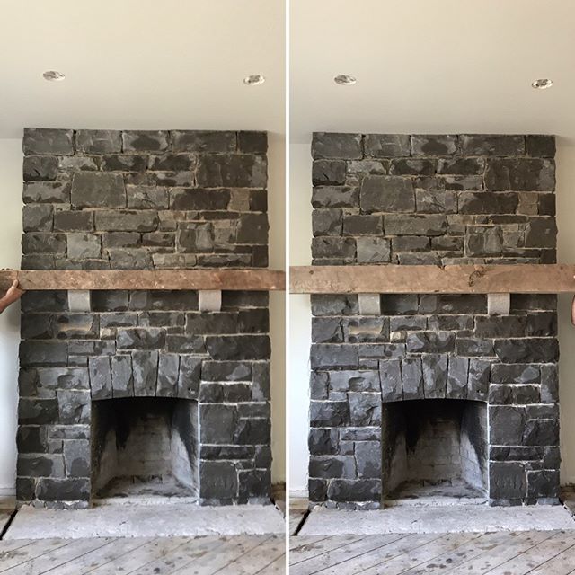 Same fireplace.. two different mantle options. Whats your preference? #fireplace #limestone #stonemasonry #stonework #masonry #rumford #craftsmanship #custom #ygk #kingston_on #edgewaterstonemasons