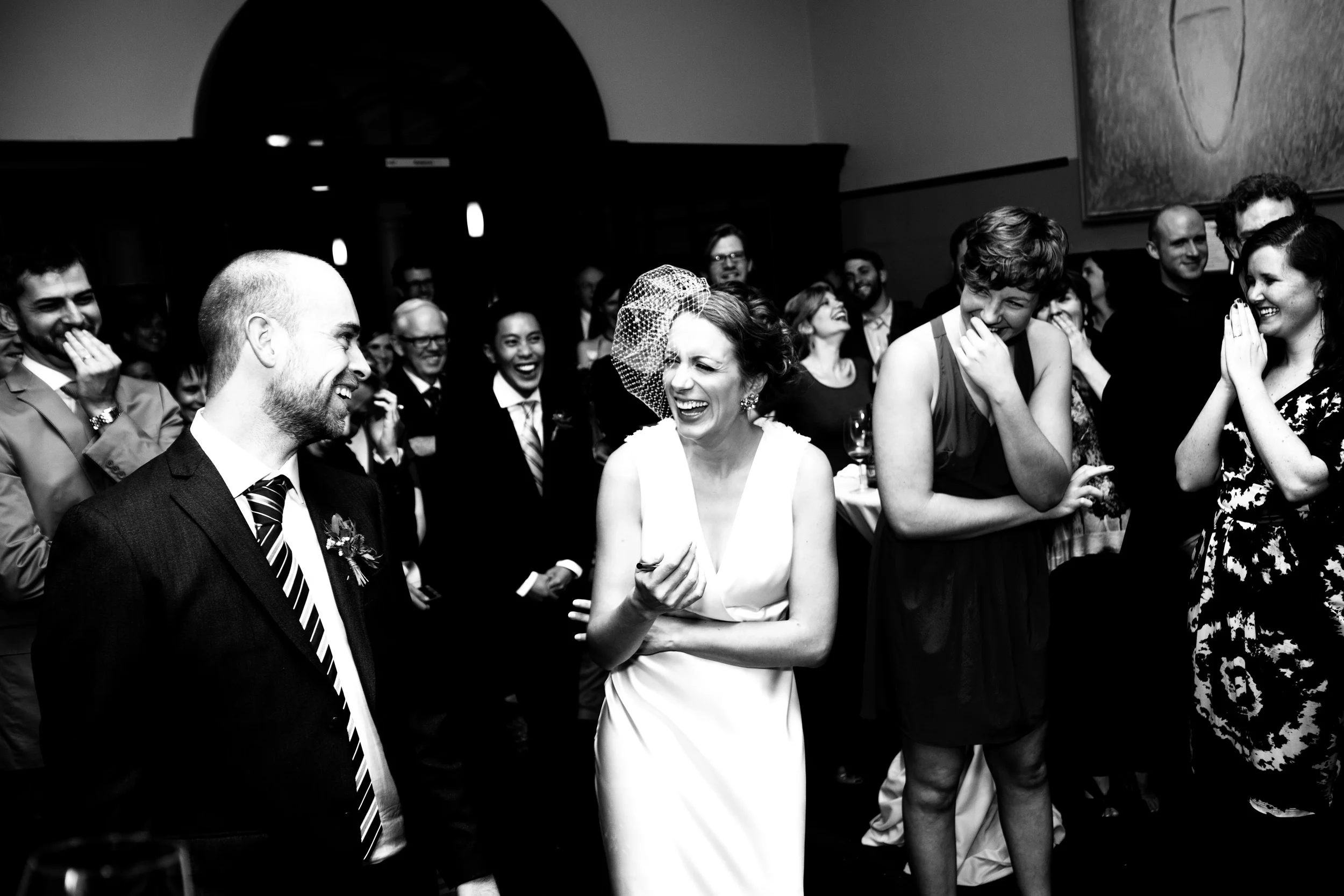 Dancing up a storm at Regis College. Wedding photographer Christopher Taylor