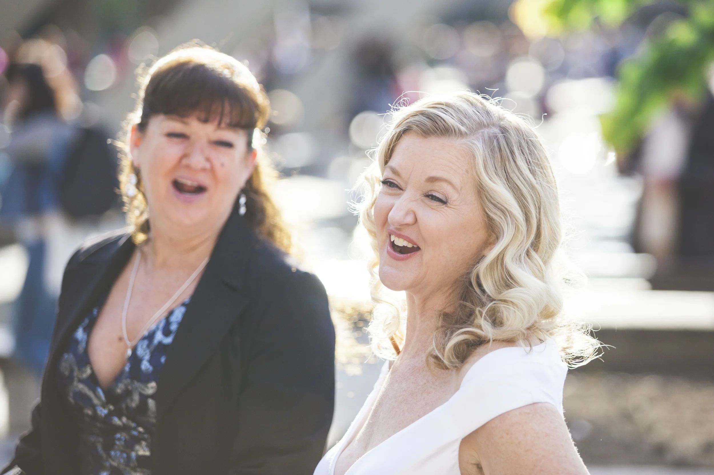 A candid shot by the fountain at Nathan Phillips Square in Toronto .