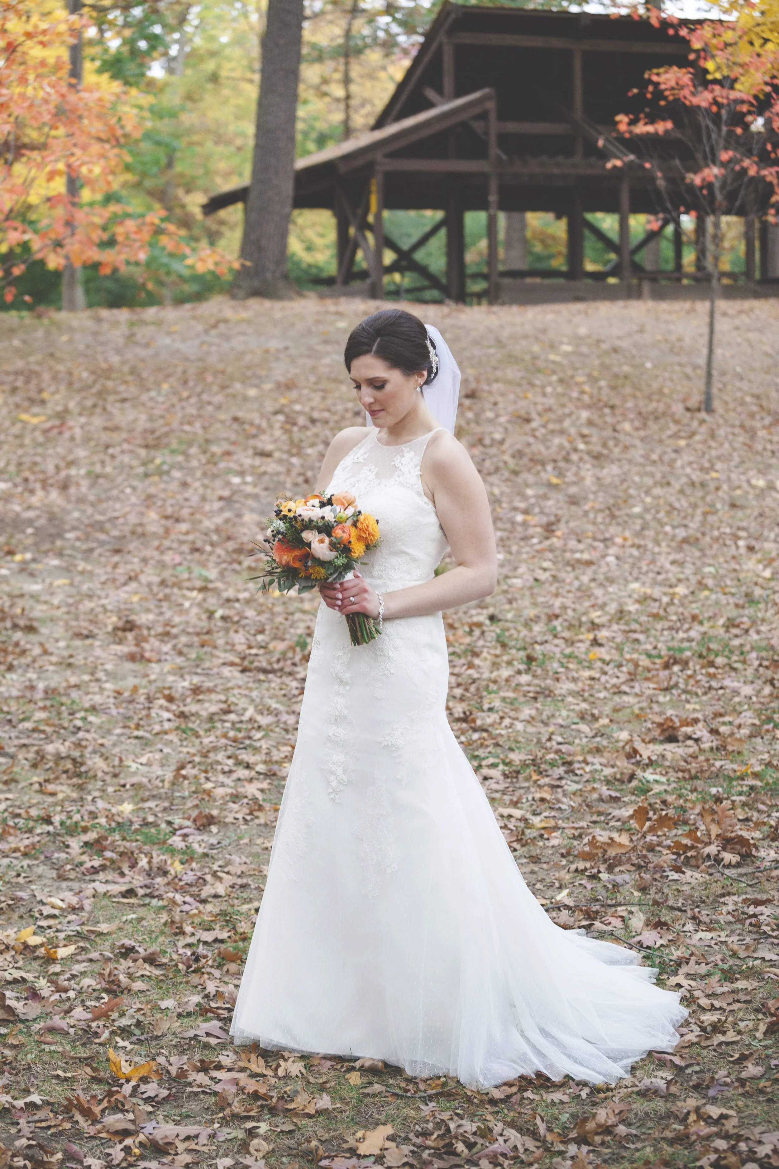A great autumnal bride shot at Mohawk Park in Brantford along the Grand River.