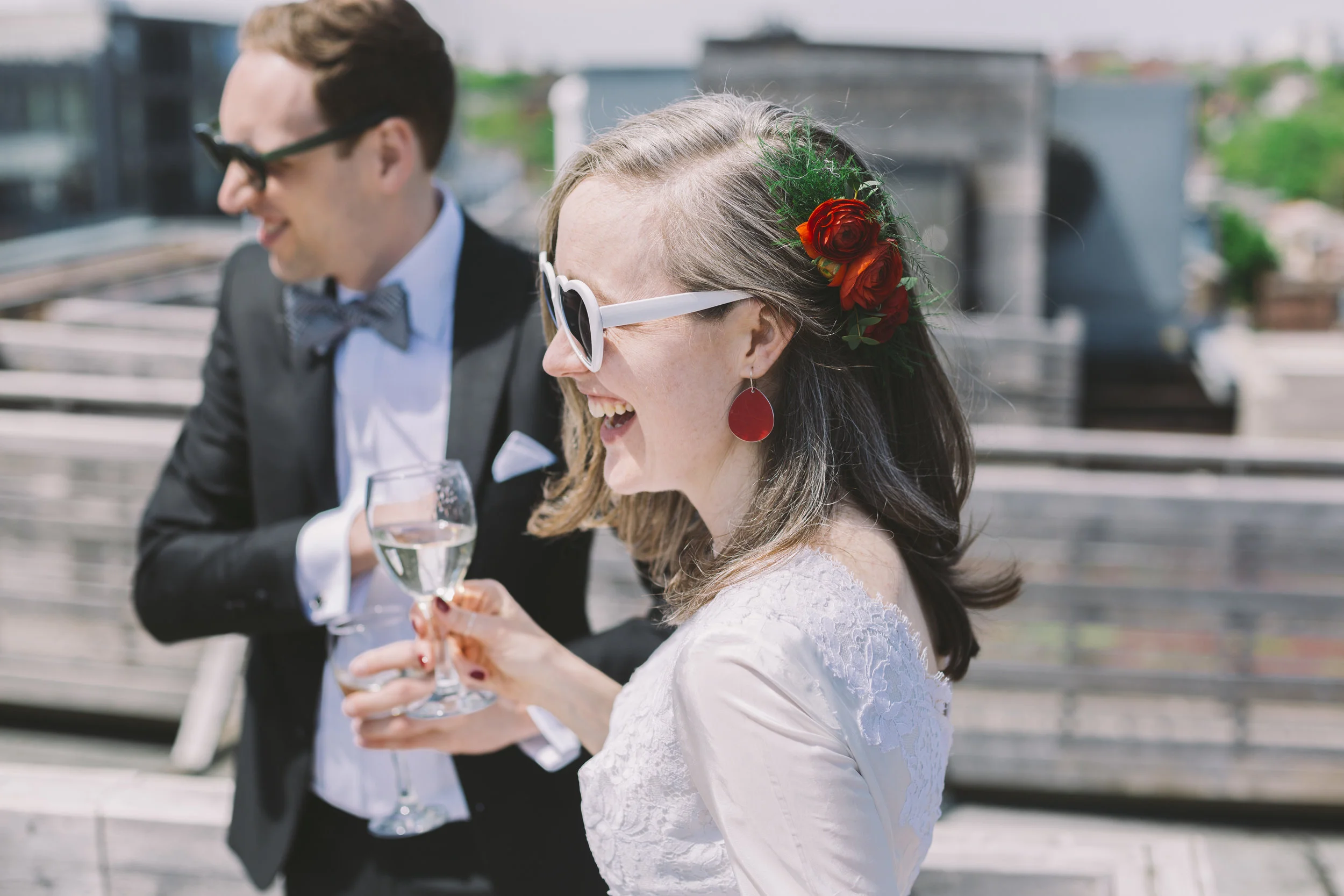 Wedding Couple on the Gladstone Hotel Roof