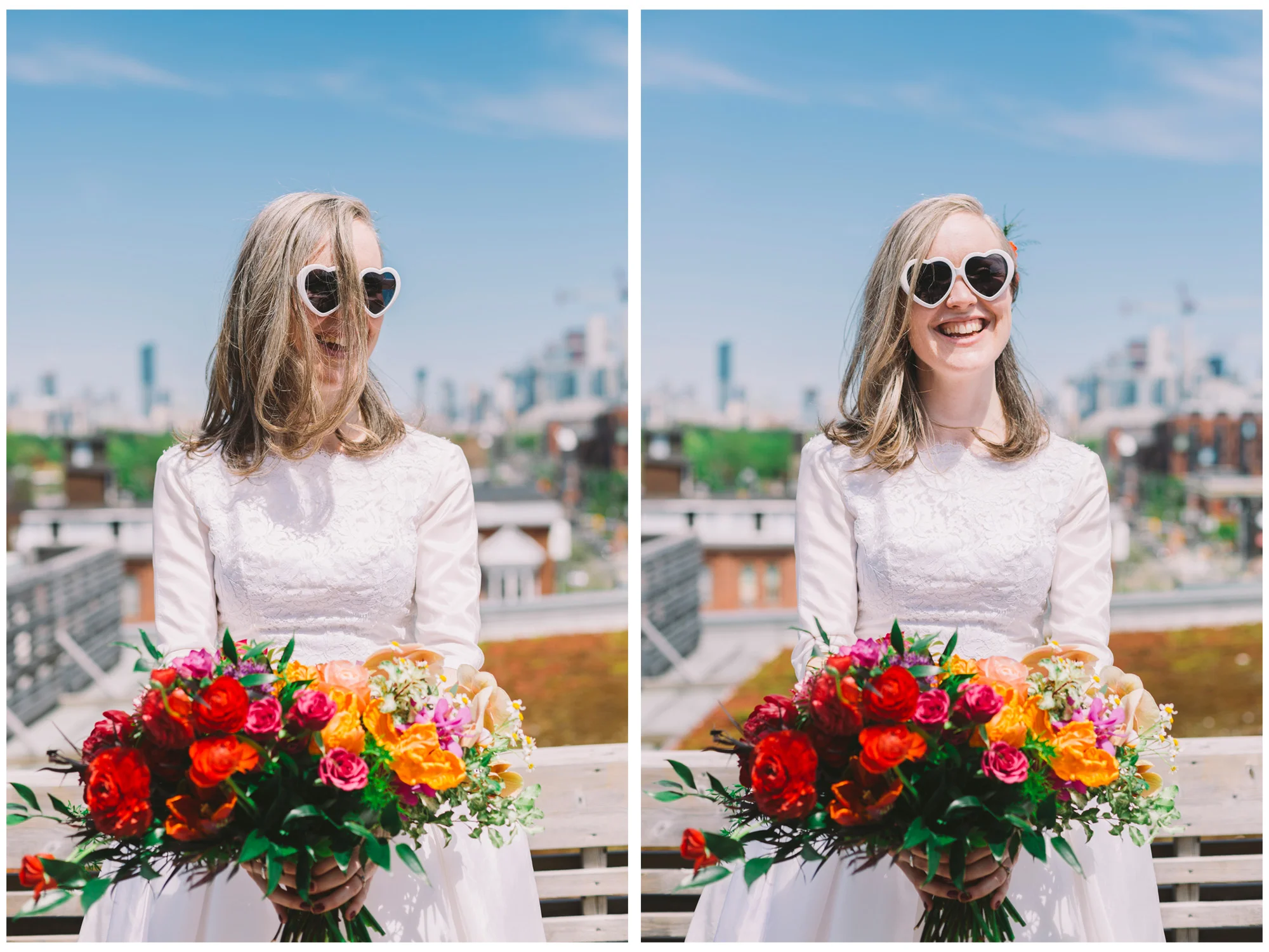 Bridal Photos on the Terrace at the Gladstone Hotel