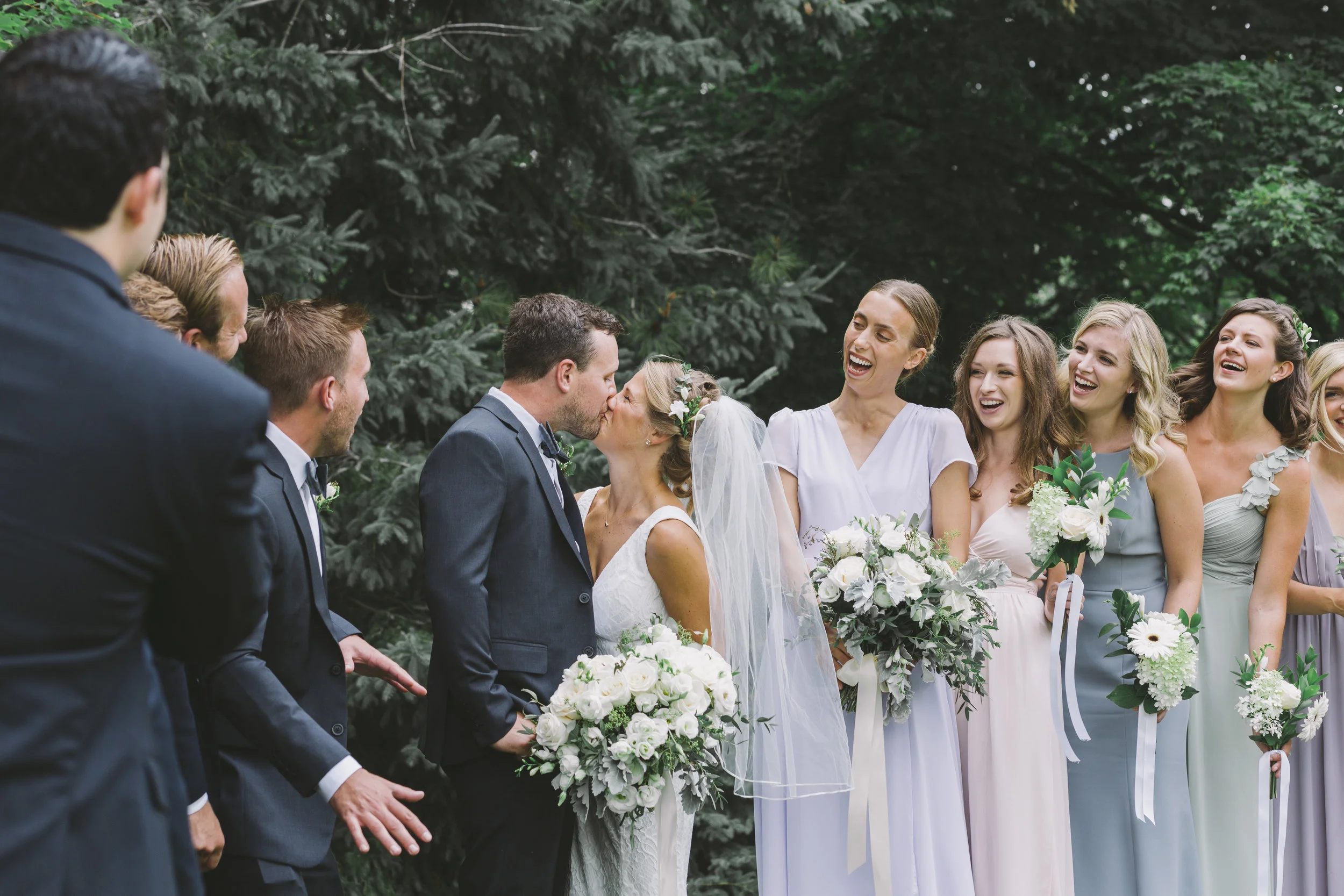 Wedding Kiss at Drysdale's Tree Farm