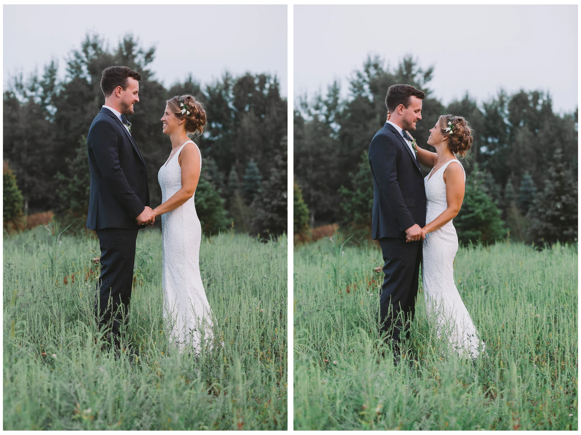 Wedding Couple Photos at Drysdale's Tree Farm