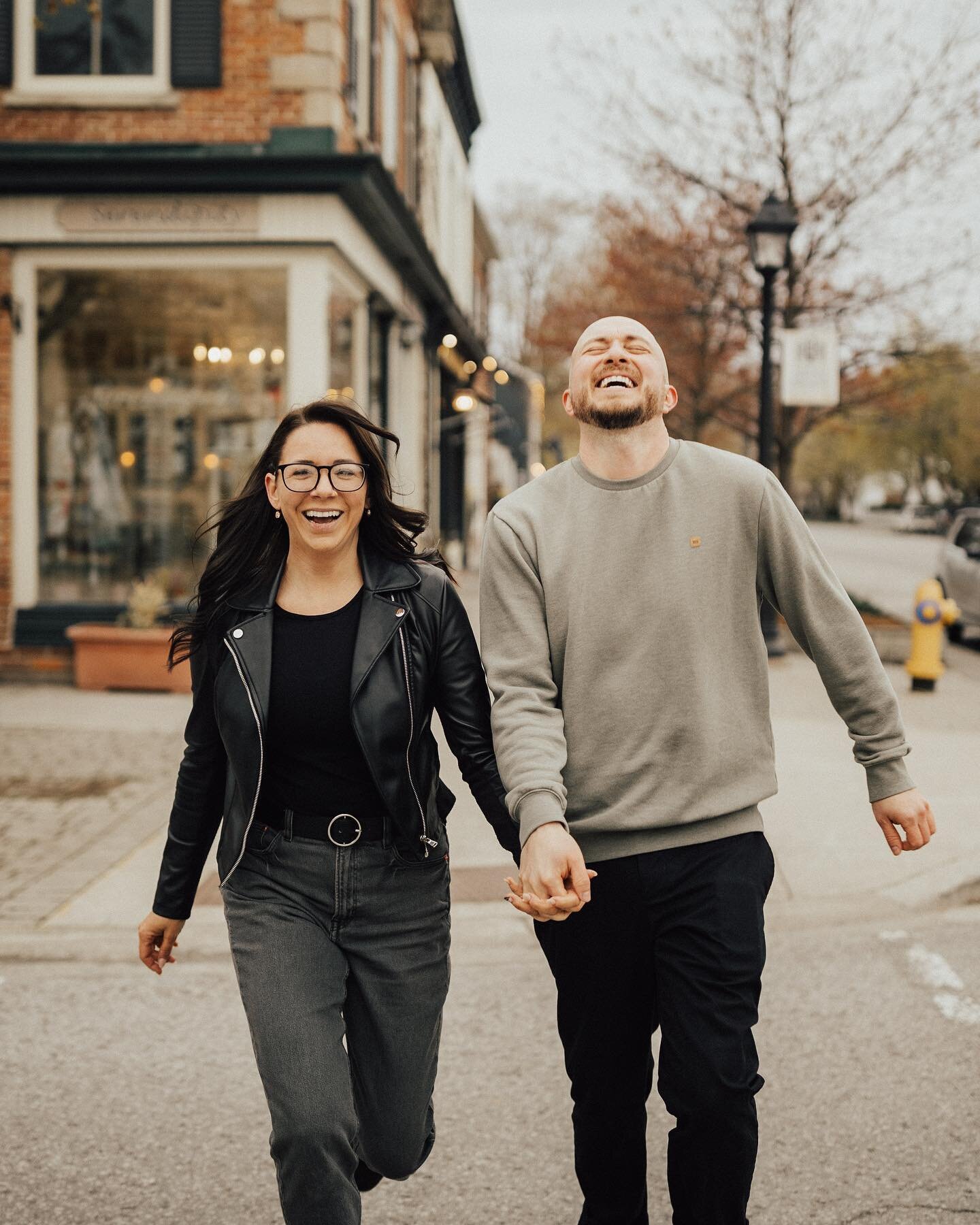I asked Otis to caption this for me so here it is:

There&rsquo;s two people laughing and I think one&rsquo;s walking but one isn&rsquo;t? Why aren&rsquo;t our fire hydrants yellow? Is that Starbucks?