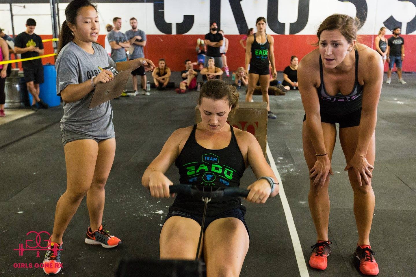 EaDo Elite Athlete Camzin Martin with Teammates Sara Fish and Rhett Chase at Girls Gone RX