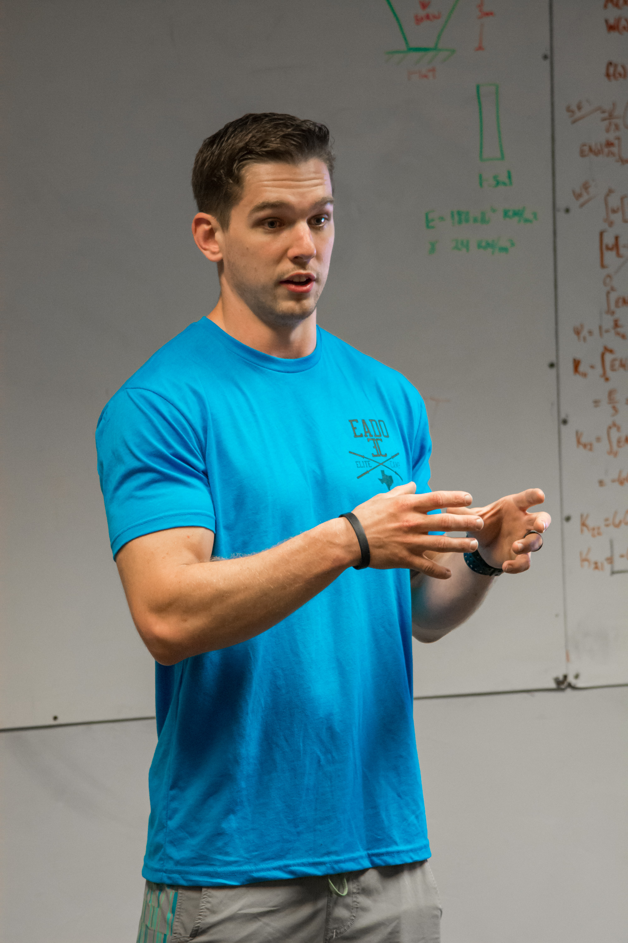 EaDo Elite Coach Connor Martin talking about programming during the EaDo Elite Athlete Camp