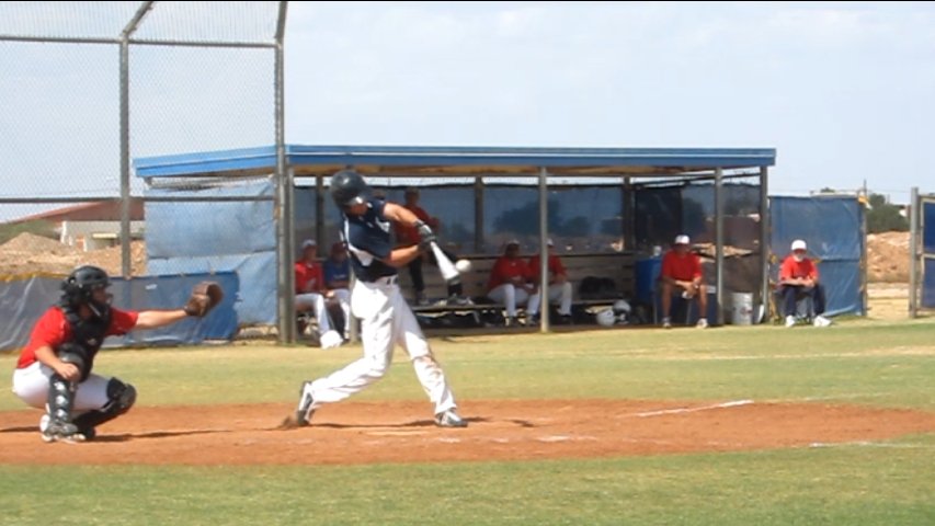 Kevin at bat during a game. 