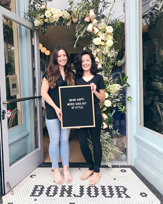 Bonjour! Happiness for us is anything French and with friends 👯 sharing our gratitude to @morganrcornelius @instagram for hosting San Francisco #instameet and @harlowandgrey for commissioning this fun door swag (peep the party cups we incorporated) 