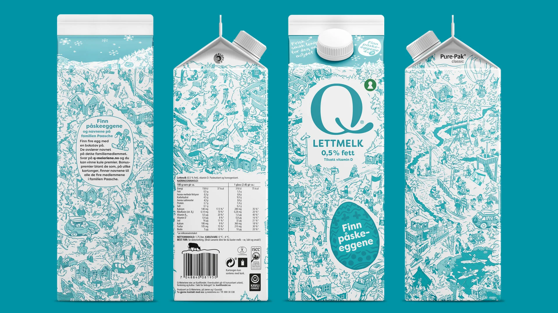 Påskemelkekartong for Q-meieriene