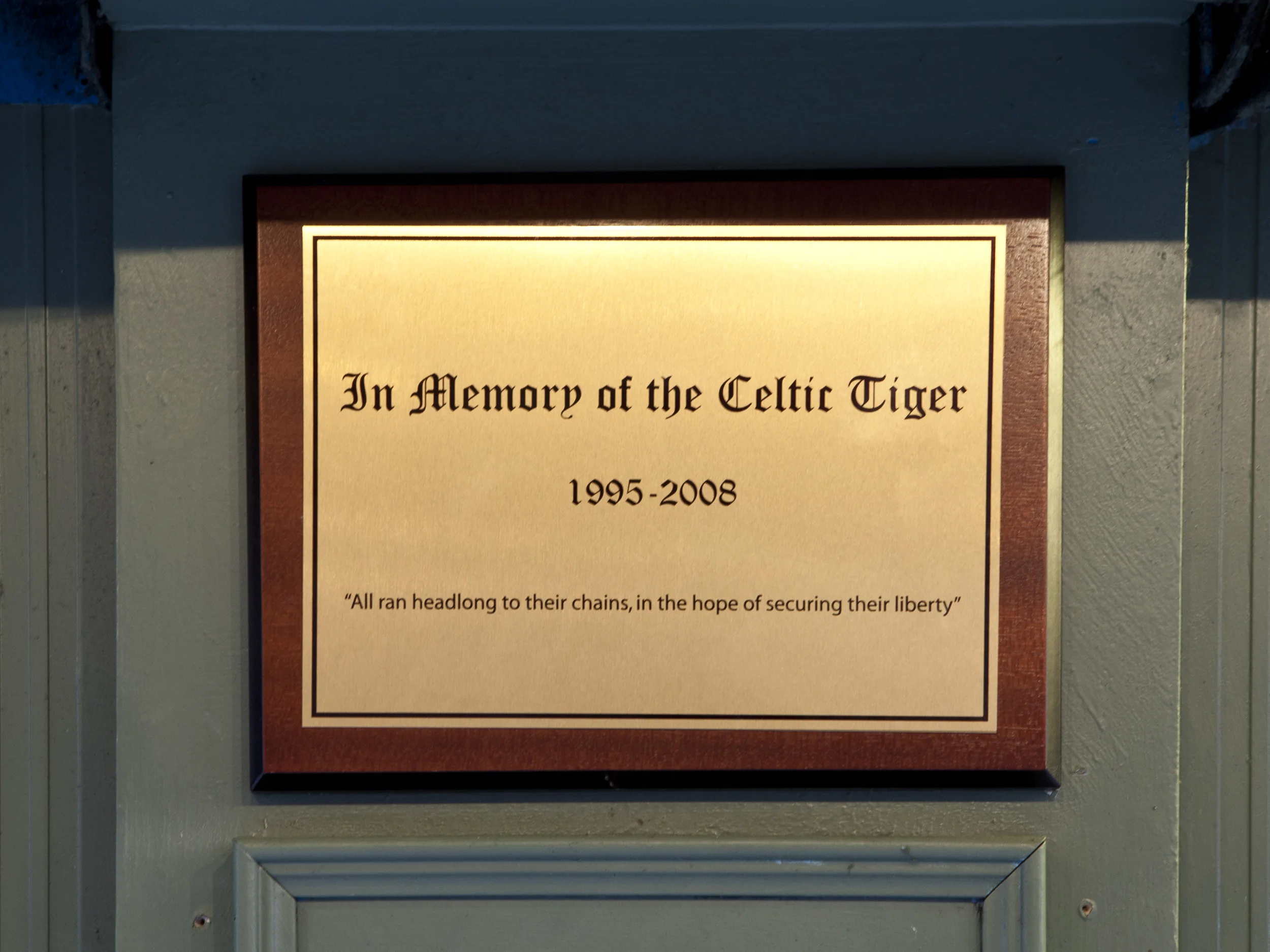 Plaque. Dame Lane, Dublin. 
