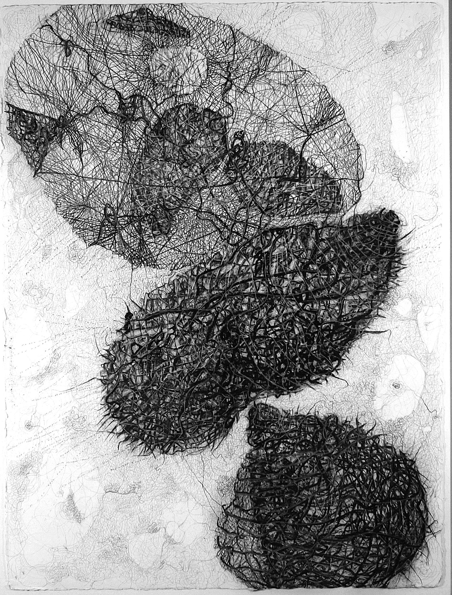 untitled, 2007, pencil charcoal and ink on paper, 30 x 22 inches