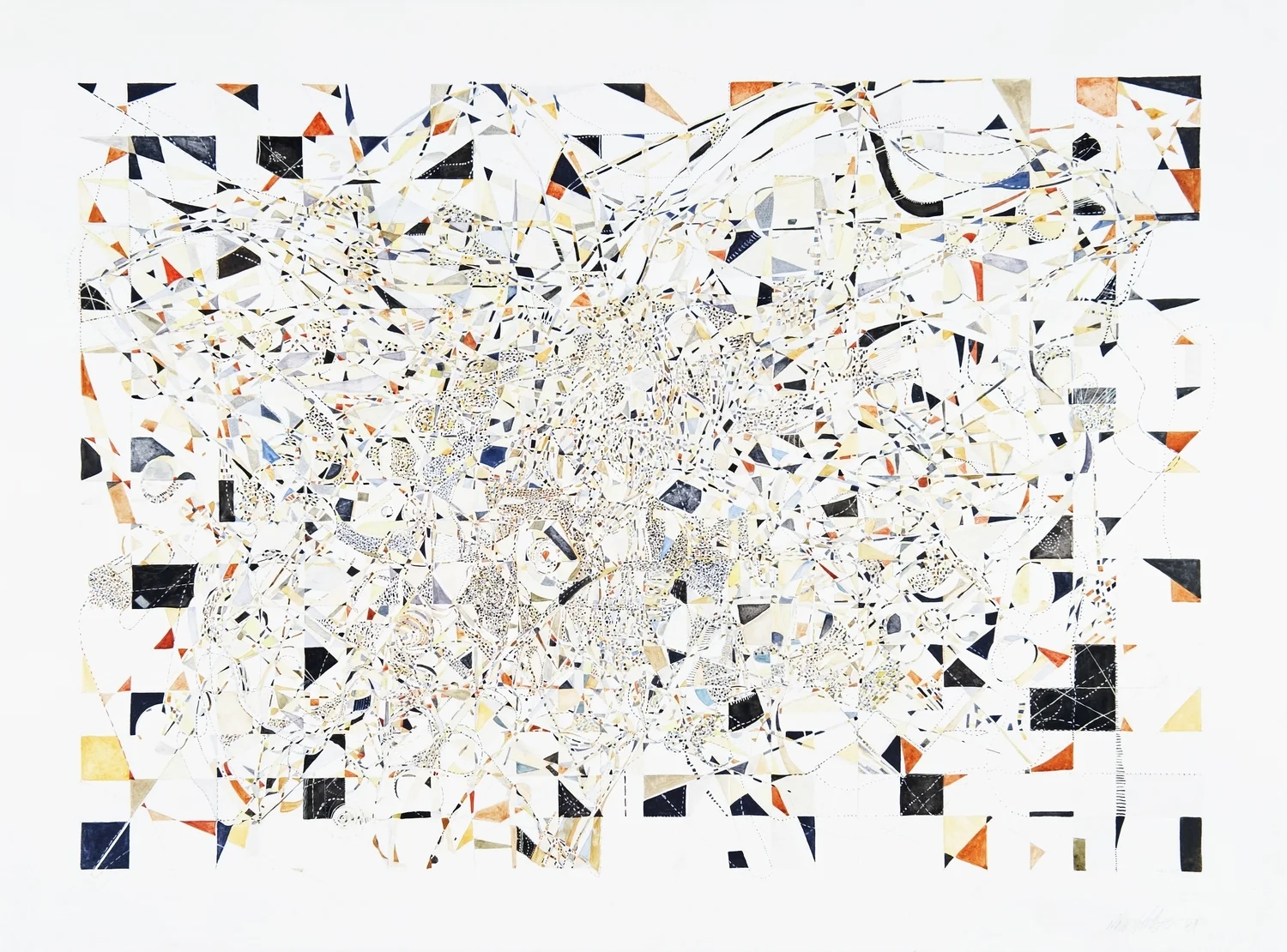 Rome, 2010, watercolor , gouache and pencil on paper, 22 x 39 inches,