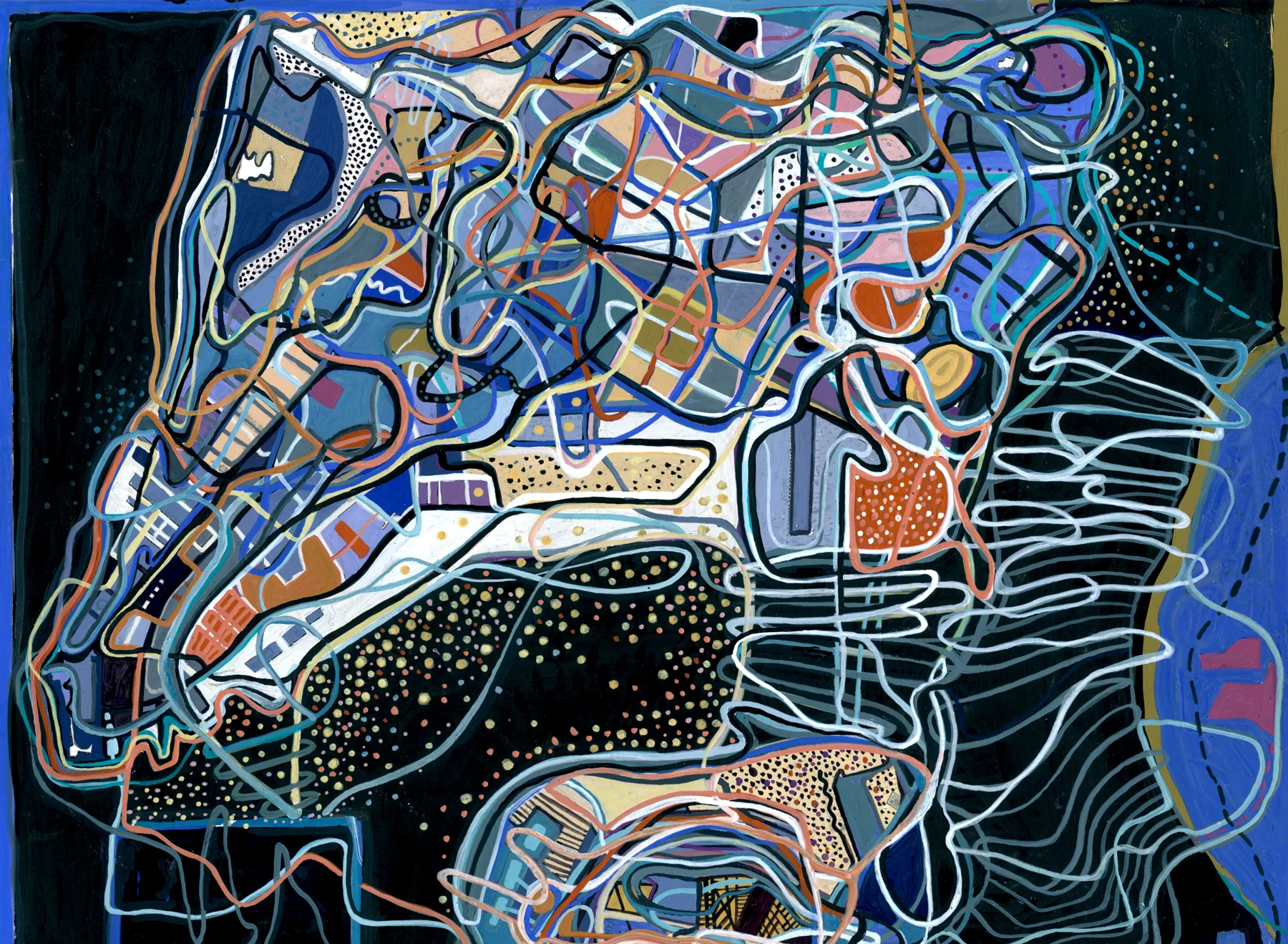 Re Imagining Brooklyn, 2016, watercolor, gouache, shellac ink and walnut ink, digital print on archival paper, 8.5 x 11 inches