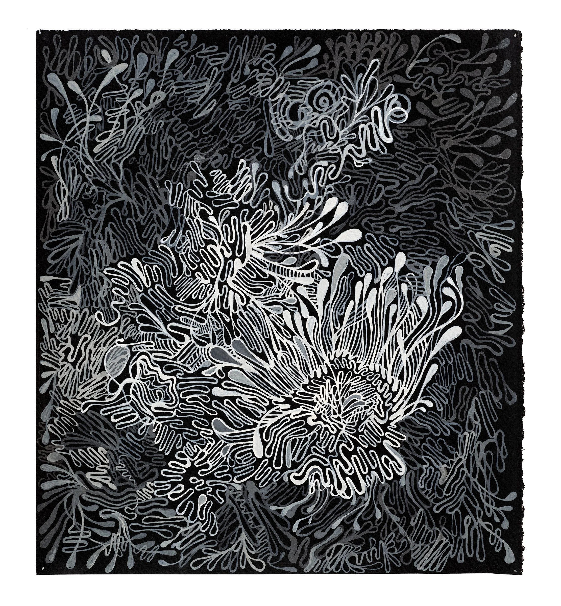 whirlpool 2025, acrylic on hand painted paper, 15 x 11 inches (Copy)