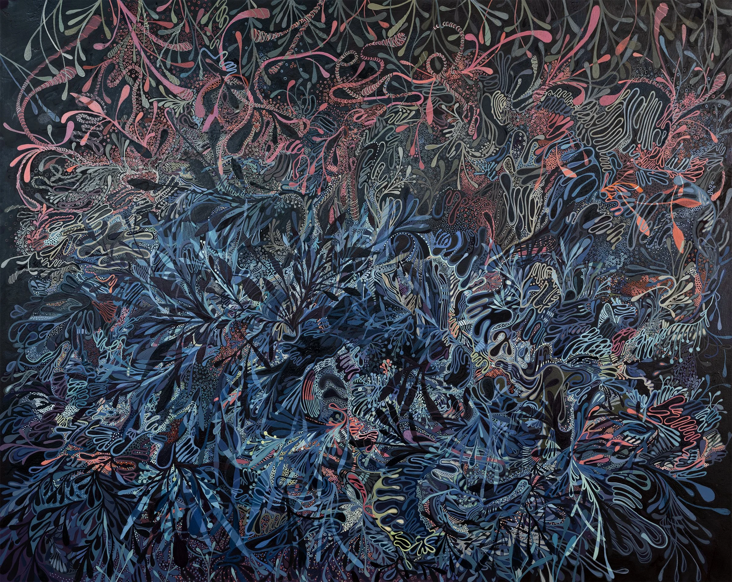 Dusk, 2026, oil over acrylic on canvas, 48 x 60 inches.