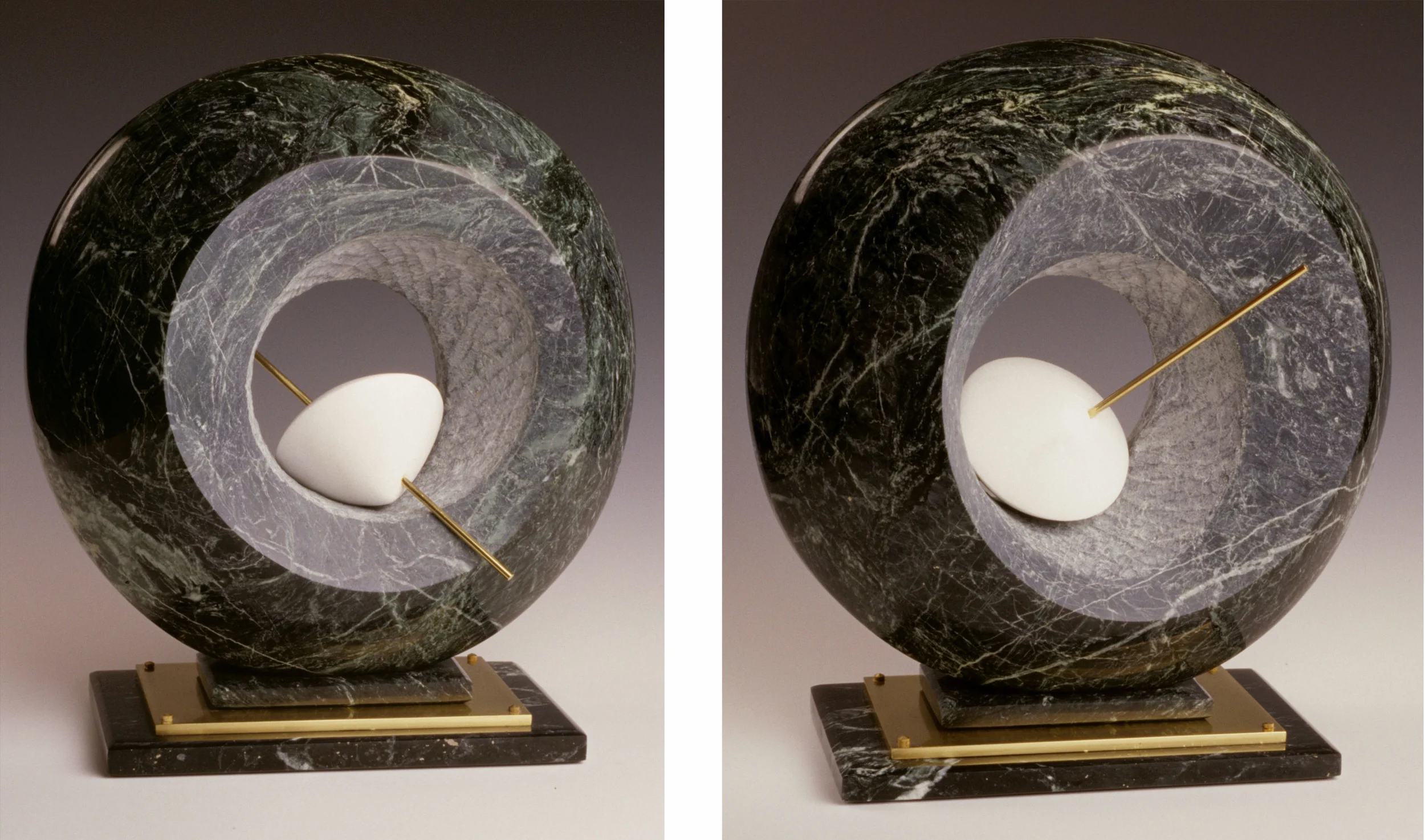 Unbound Hope - 16 x 14 x 7 inches - Verde Antique & Danby marble with brass