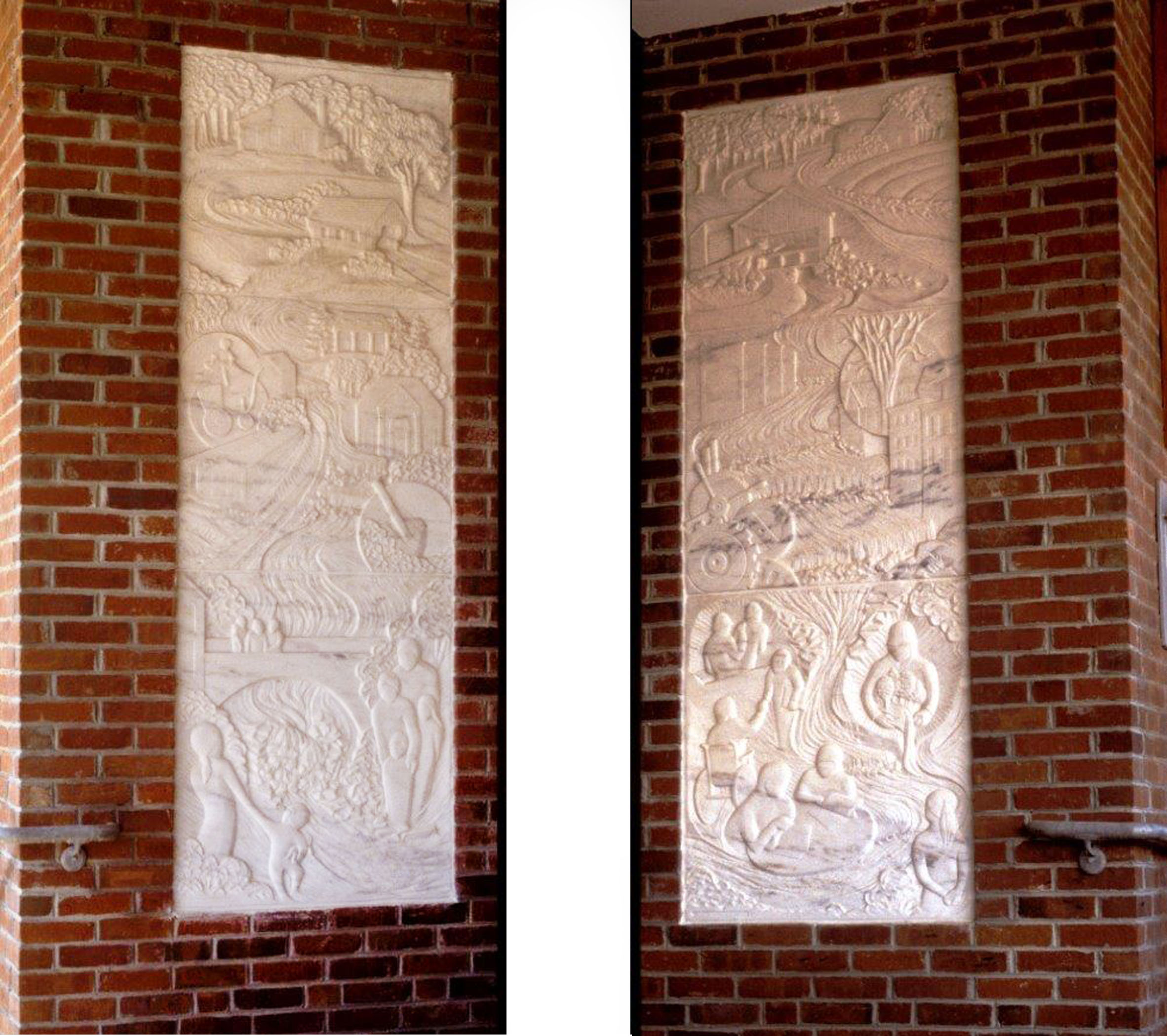 Springfield, VT: Heritage & Promise -30 x 90 inches each installed.