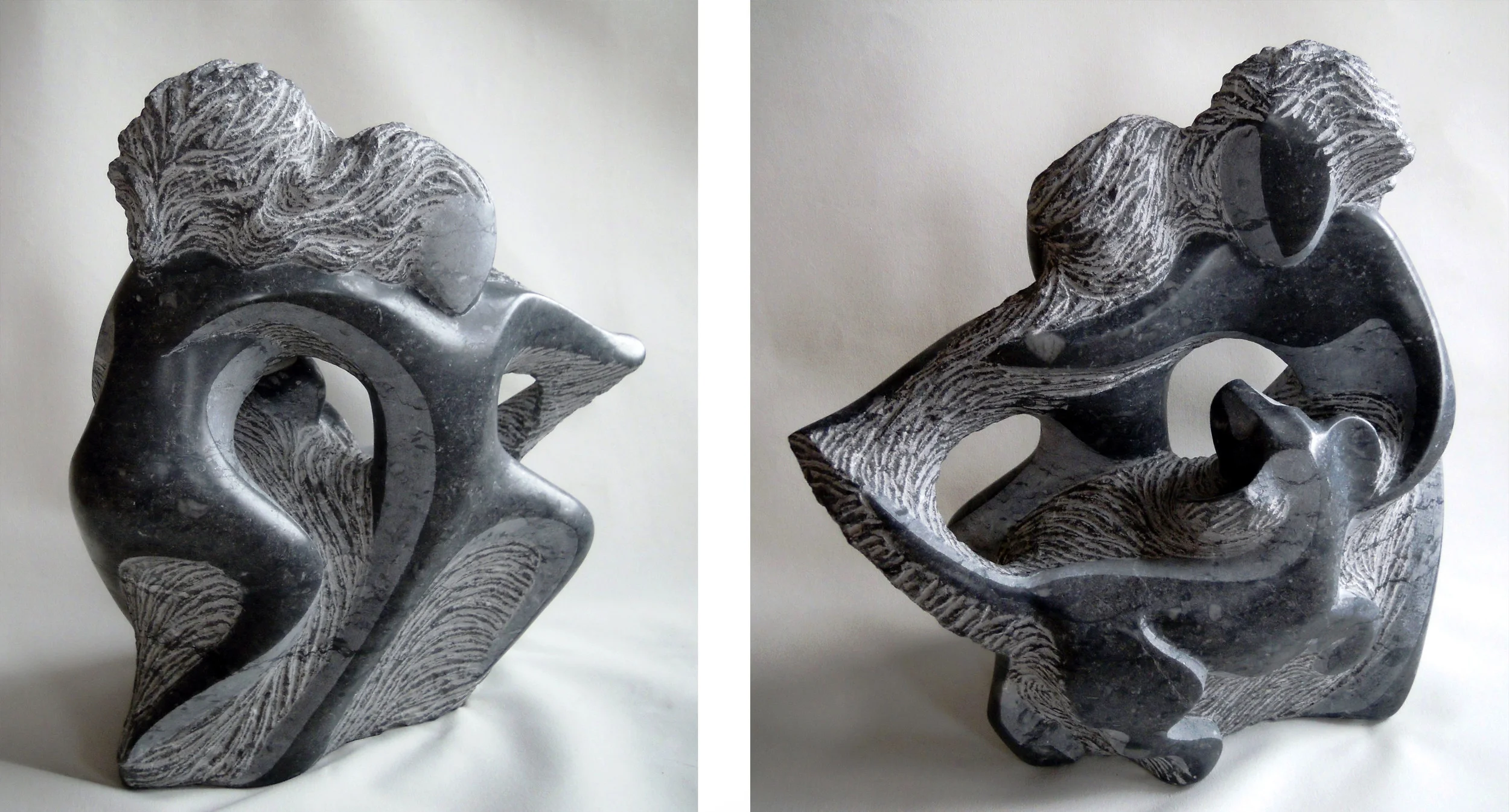 Carefree - 17 x 16 x 7 inches - Champlain Black marble - private collection
