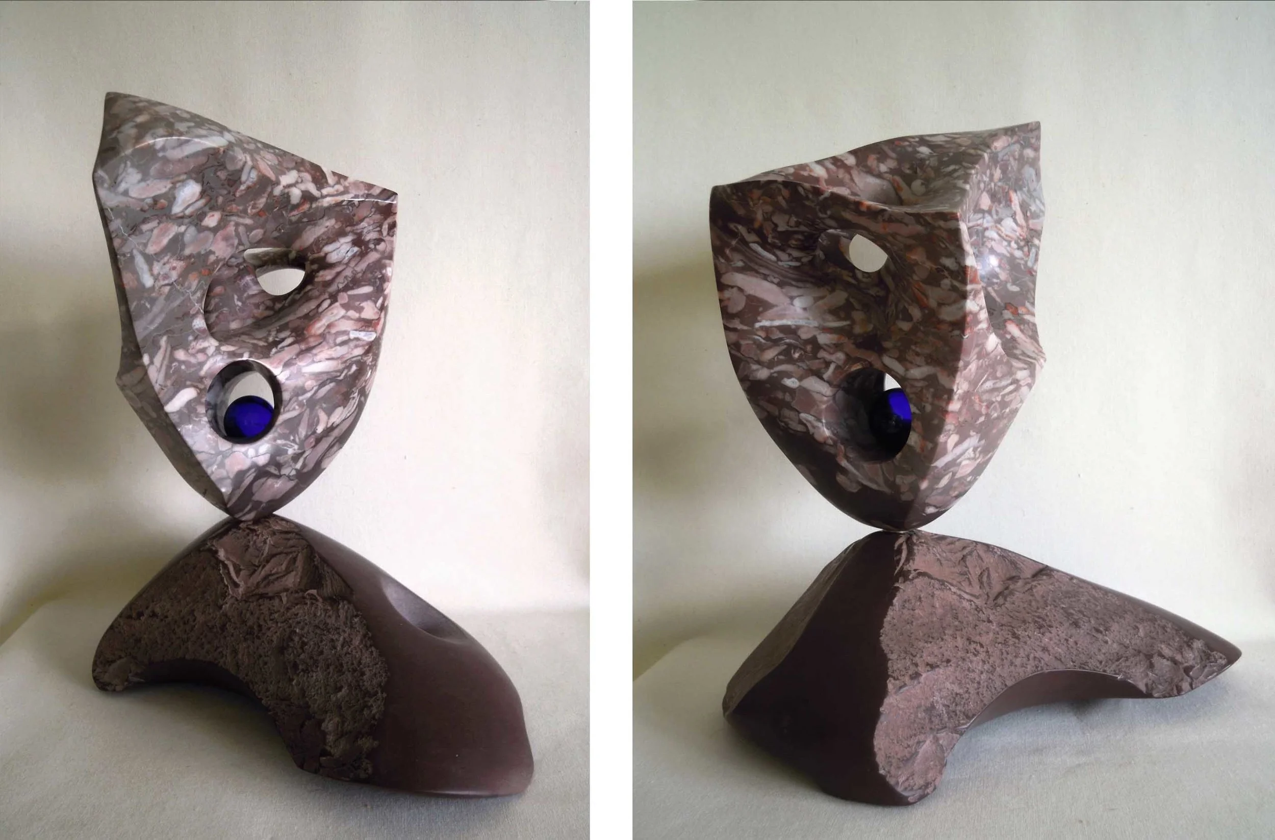 Secrets of the Sea - 13 x 15 x 9 inches - Swanton Red Marble with Glass