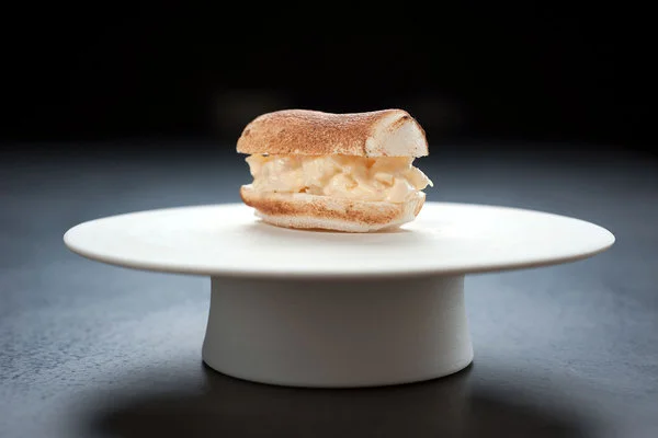 Miniature lobster roll with meringue bun