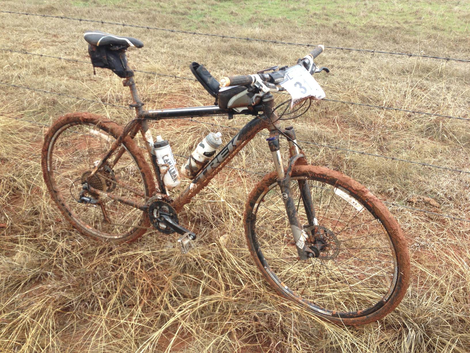 My bike last year on College road AFTER I had scrapped an inch of mud off the tires.