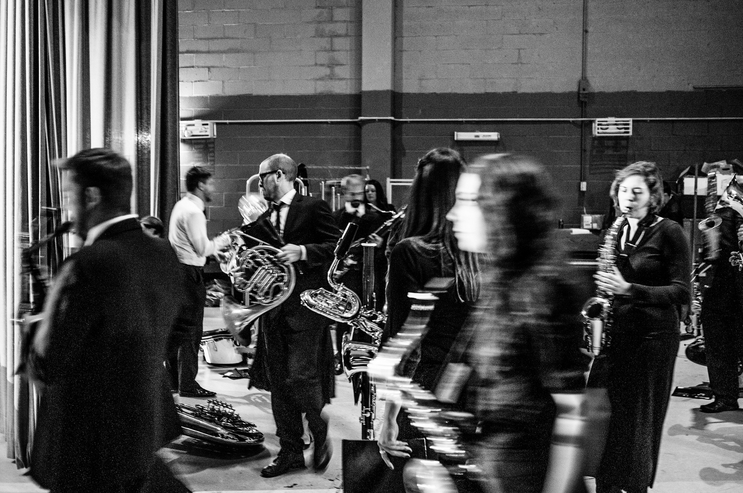 Backstage at Grand Street Community Band's A Fall Concert on October 26, 2013 by Christopher Rushing