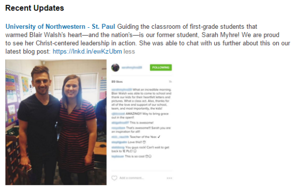  UNW's LinkedIn account. 