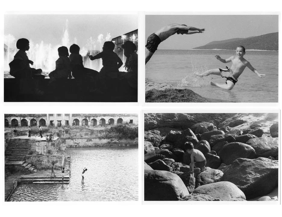 Clcokwise Paris, La Defense, Fountain, 1986 Greece, Euboea, 1998 Portugal, Exploration, 1992 India, Gwalior, Step-well, 2007